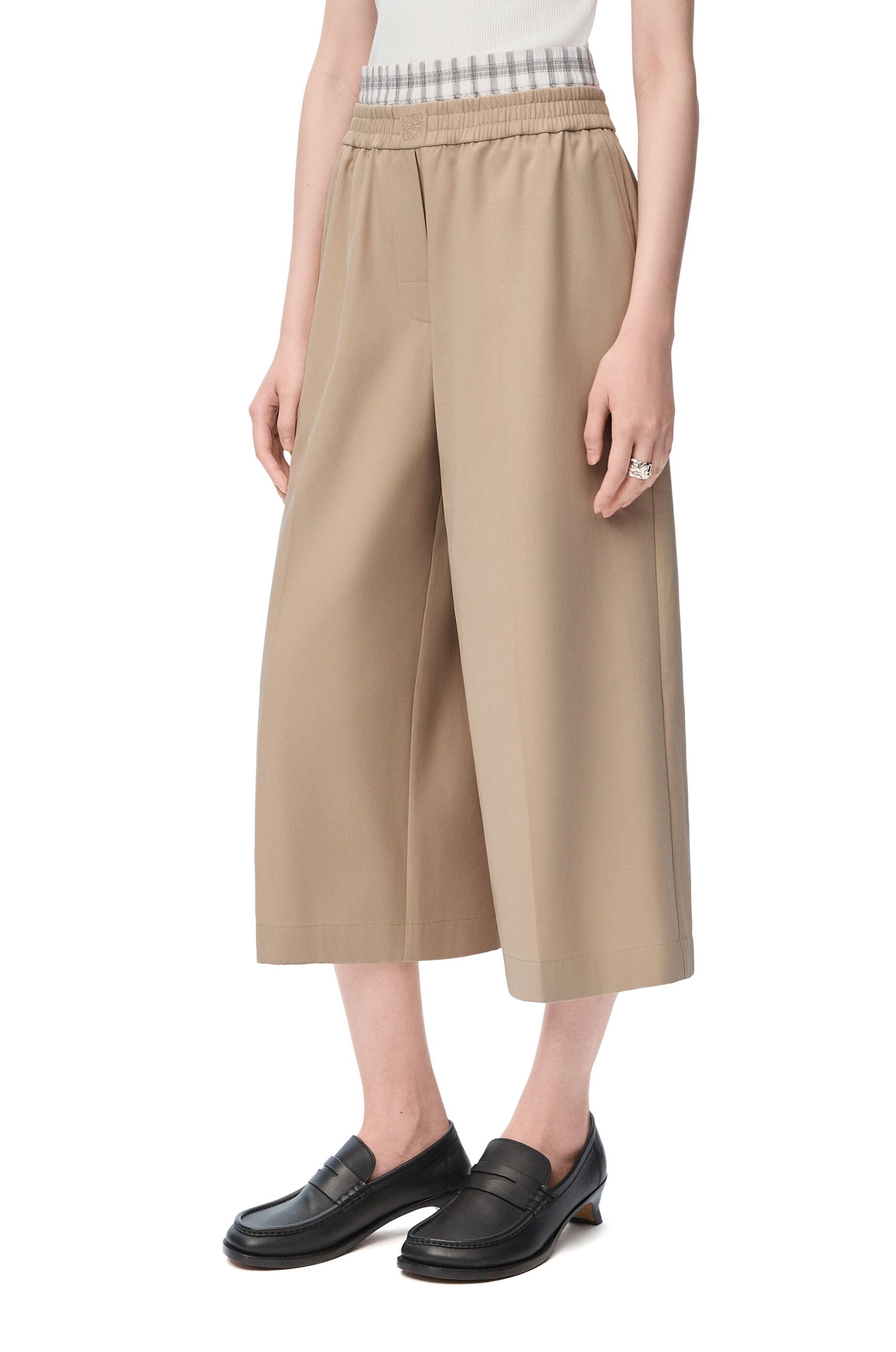 Loewe o1in1g0426 Cropped Trousers in Beige Size 27" / US 4 / IT 40 - 3 Thumbnail