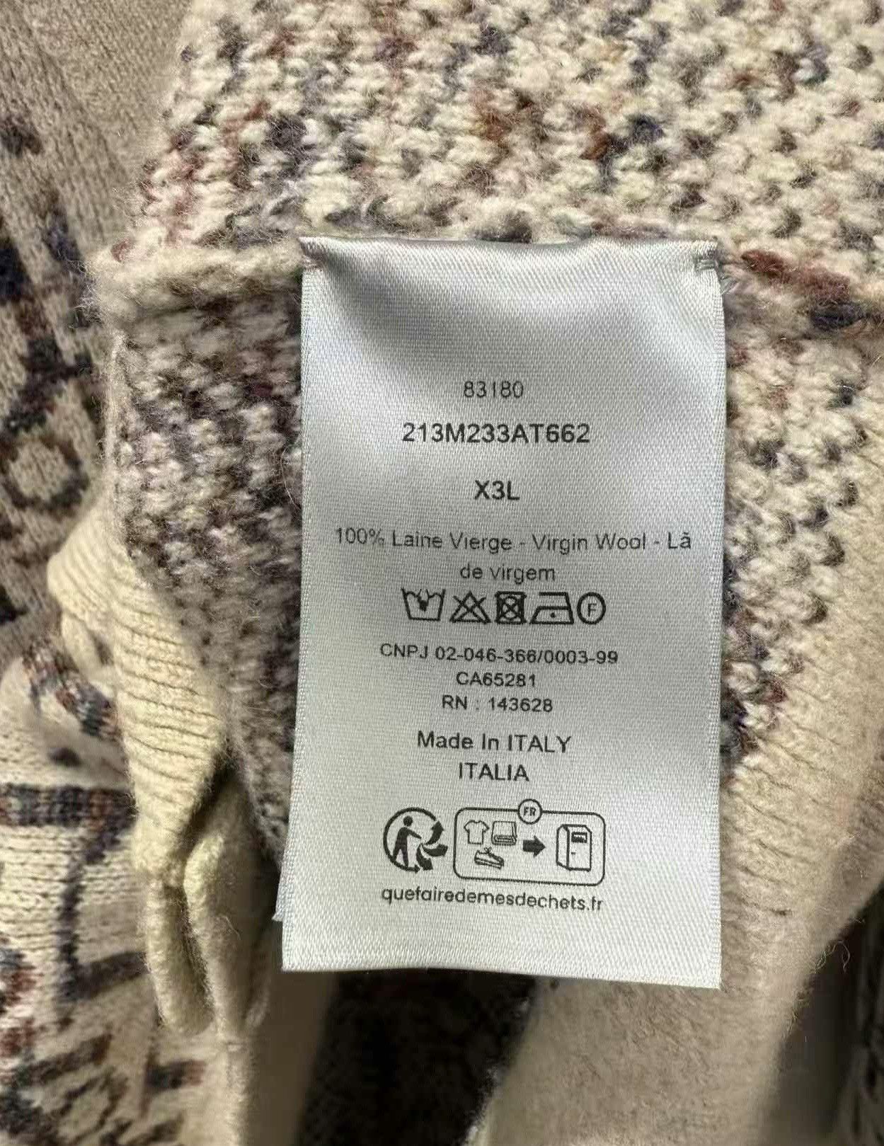Dior Christian Dior X3L V Neck Button Up Cardigan Wool Monogram Size US XXL / EU 58 / 5 - 7 Thumbnail