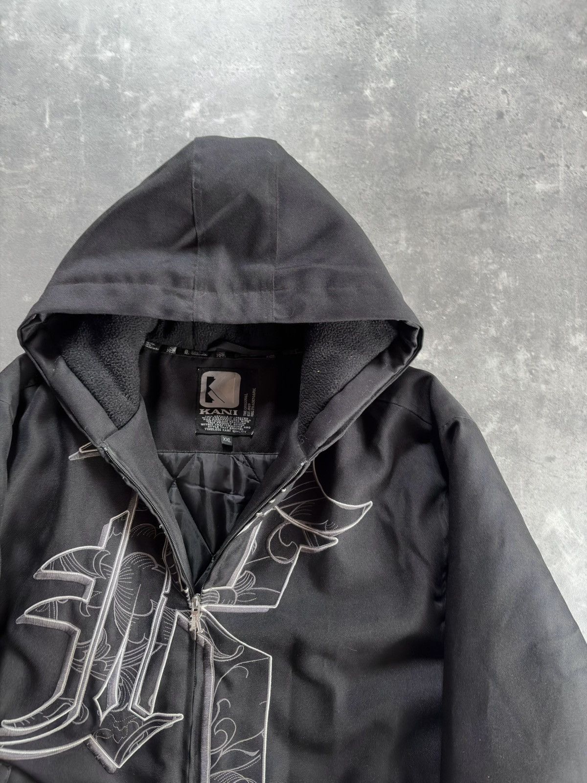 Karl Kani 00s Karl Kani Big Logo Baggy Hooded Bomber Jacket XXL Size US XXL / EU 58 / 5 - 4 Thumbnail