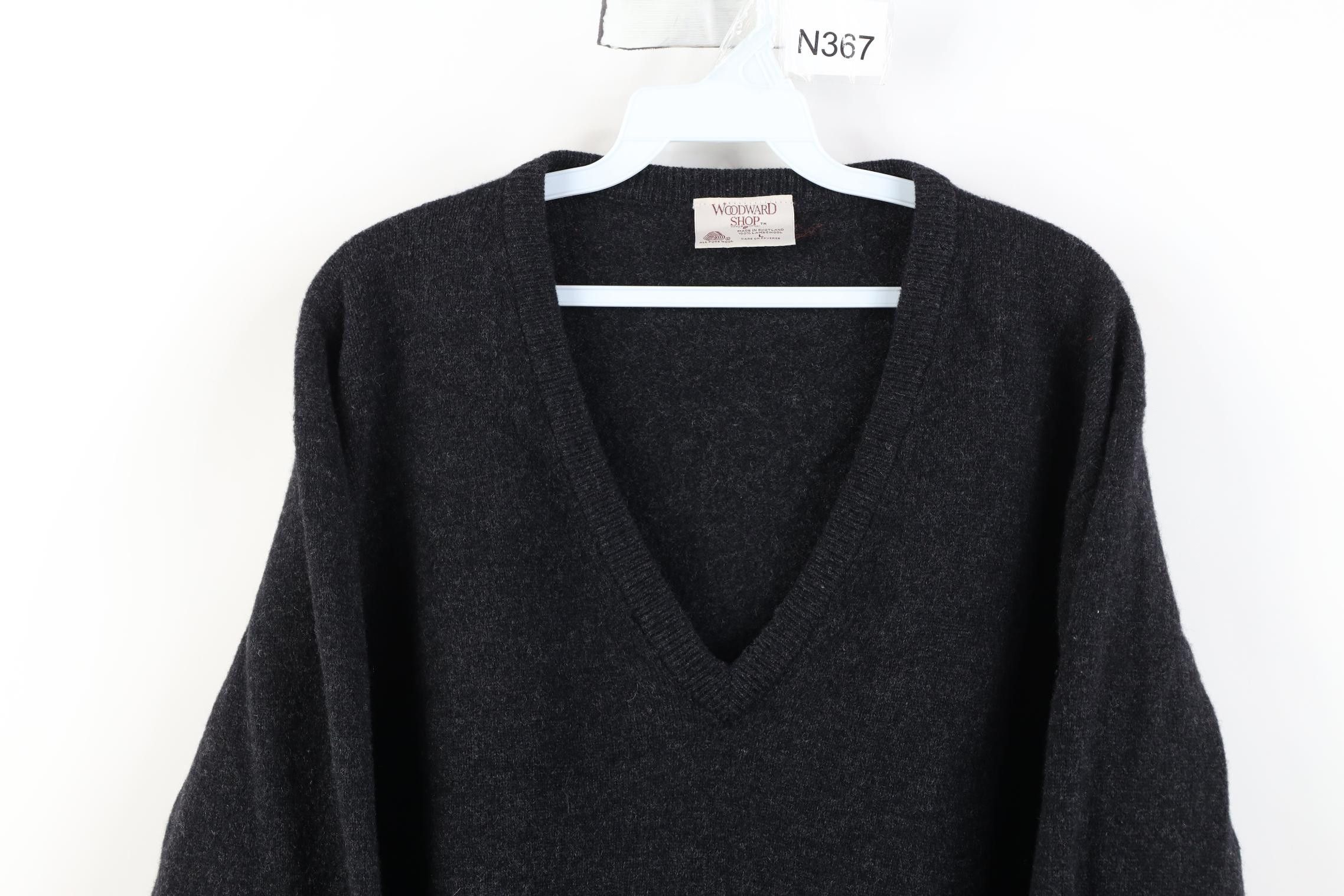 Vintage Vintage 90s Streetwear Blank Lambswool Knit Sweater Gray Size US L / EU 52-54 / 3 - 2 Thumbnail