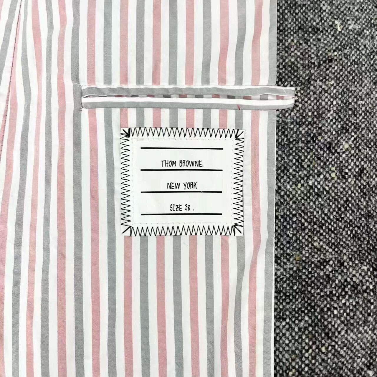 Thom Browne Thom Browne Gray Striped Long Down Coat Size US XS / EU 42 / 0 - 6 Thumbnail