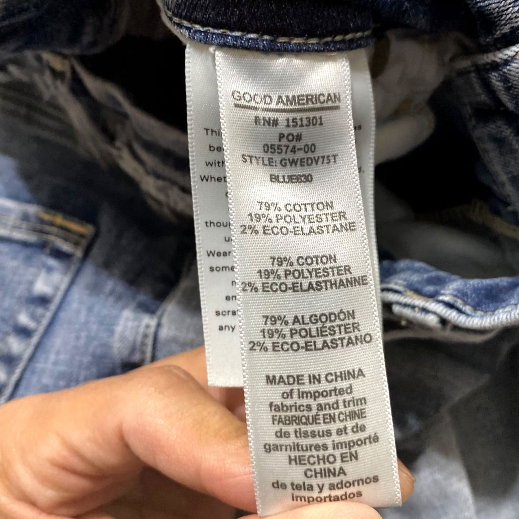 Good American Good American Jeans Womens 6 Blue Denim Medium Wash Skinny High Rise Distressed Pocket Zipper Button 5-Pocket Size 28" / US 6 / IT 42 - 4 Thumbnail