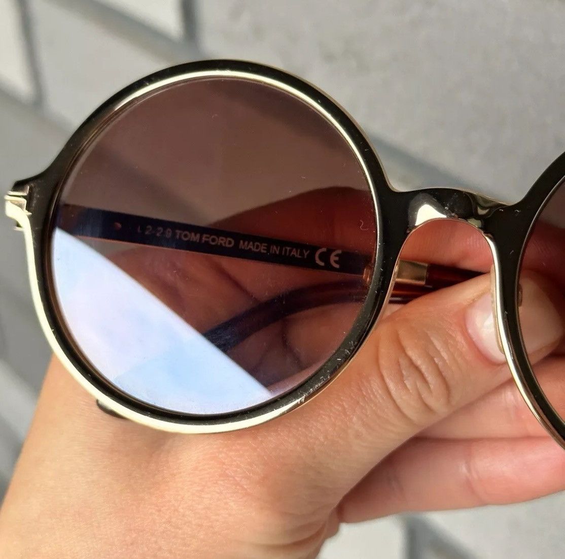 Tom Ford Tom Ford Ava-02 Gold Frame Women’s Round Sunglasses Size ONE SIZE - 3 Thumbnail
