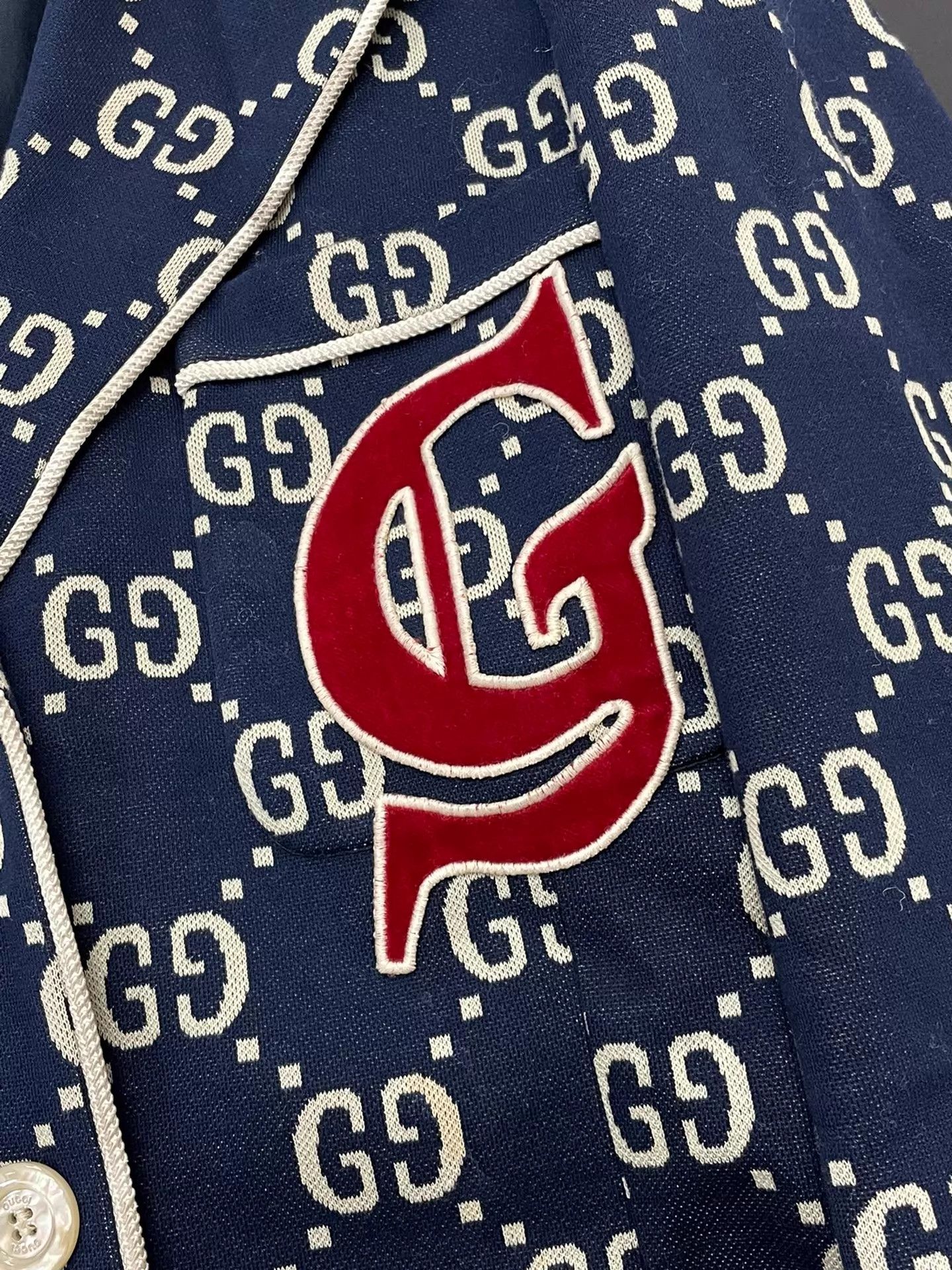 Gucci Gucci Blue All Over Logo Suit Jacket Size 38 Preppy Size XS / US 0-2 / IT 36-38 - 2 Thumbnail