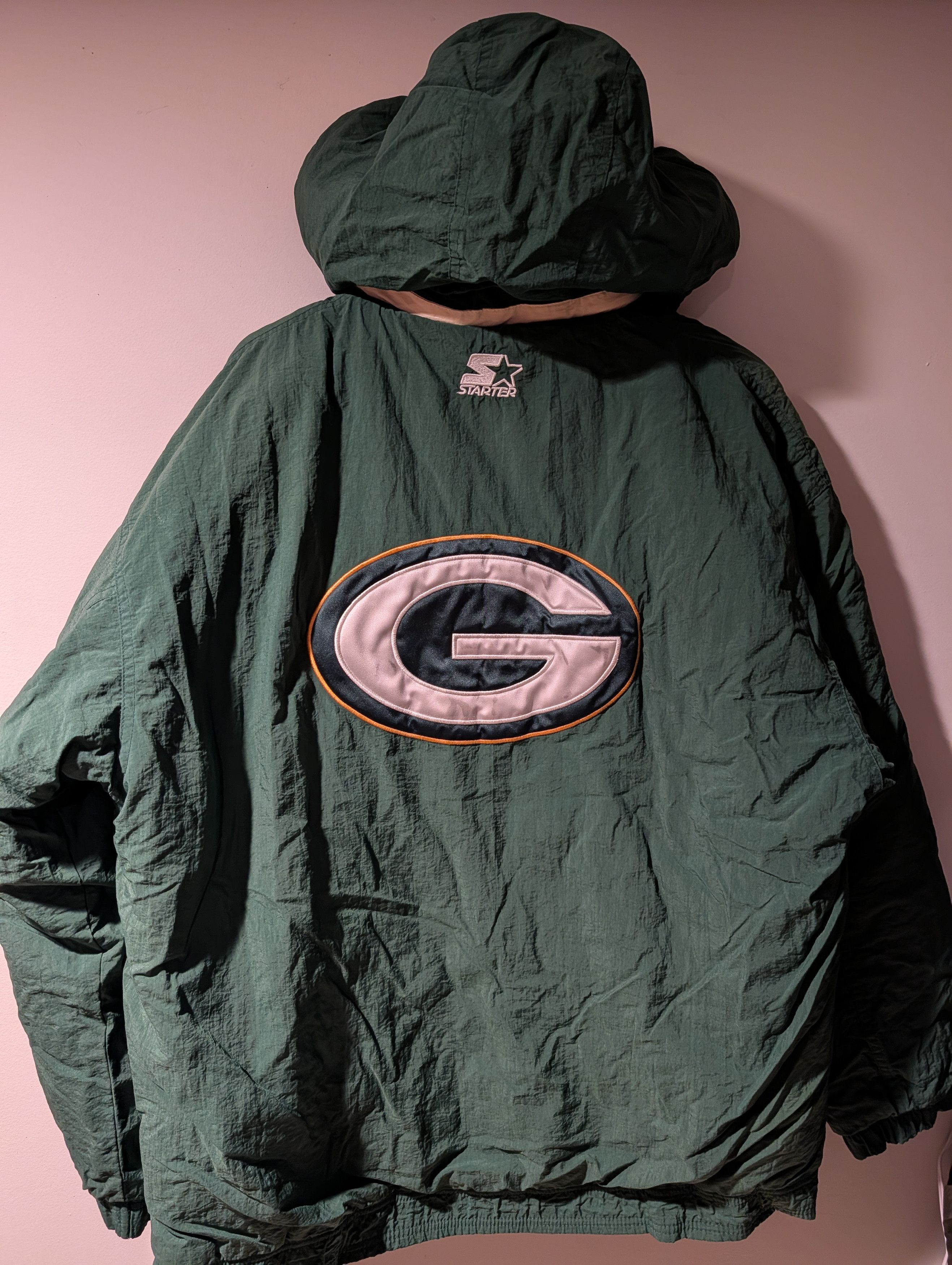 Starter Vintage 90s Green Bay Packers Starter Hooded Puffer Jacket Size US L / EU 52-54 / 3 - 1 Thumbnail