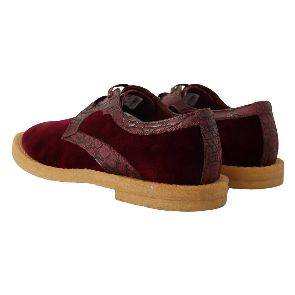 Dolce & Gabbana Dolce & Gabbana Elegant Velvet and Exotic Leather Dress Shoe Size US 11 / EU 44 - 3 Thumbnail