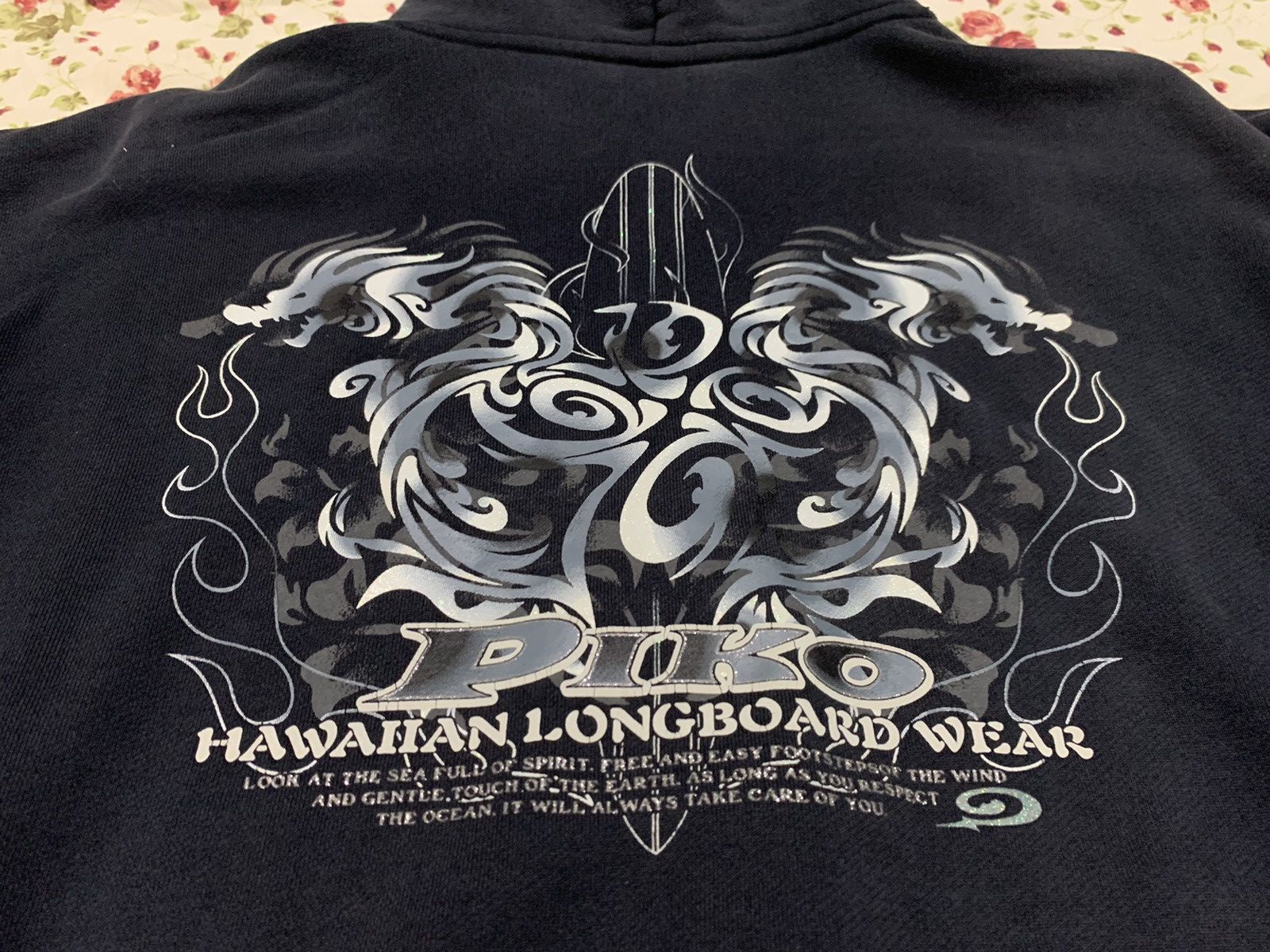 Vintage Vintage Piko Hawaiian Longboard Hoodie Size US L / EU 52-54 / 3 - 6 Thumbnail