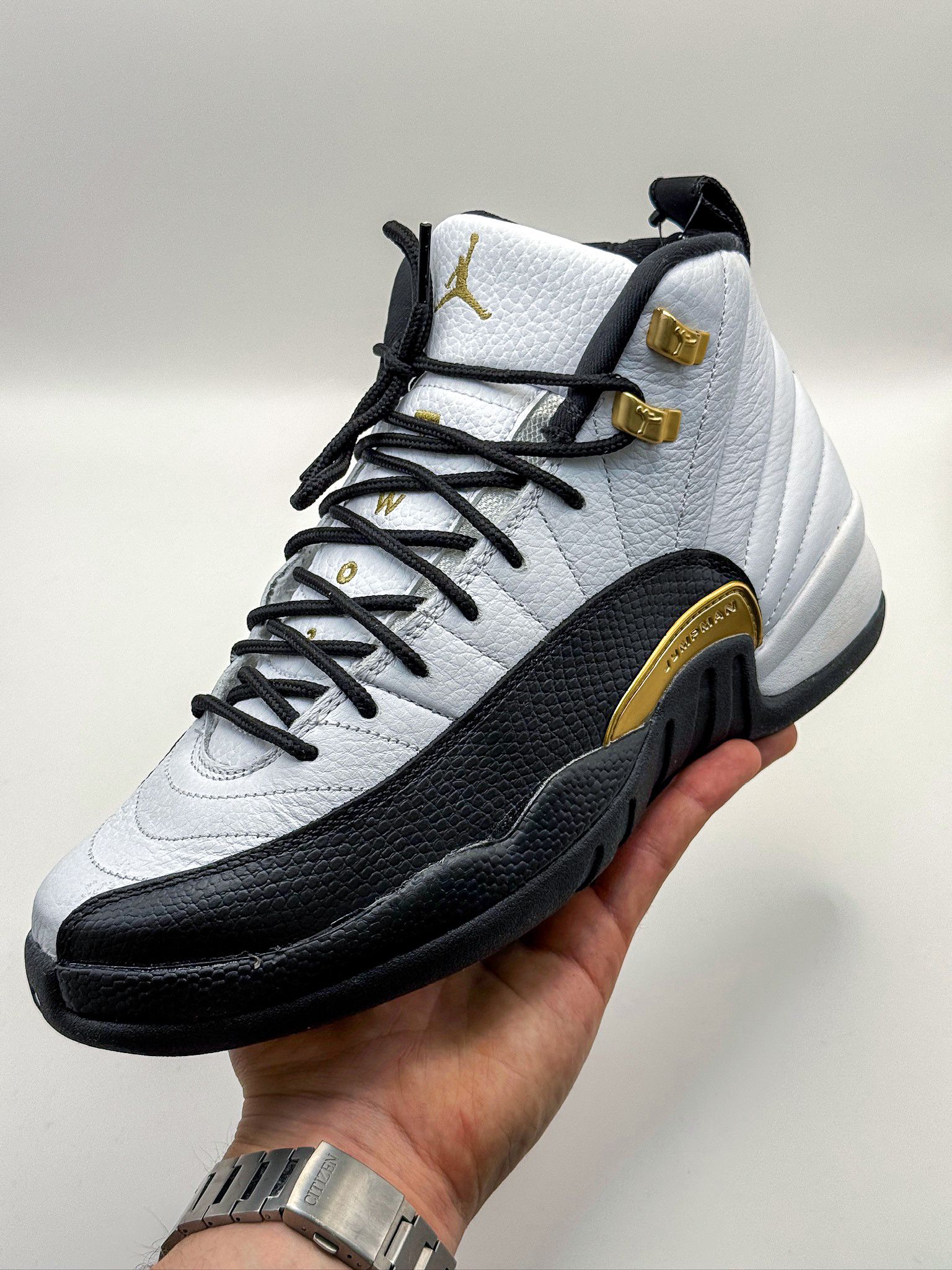 Nike Air Jordan 12 Retro GS "Royalty Taxi" 2021 White Black Size US 7 / EU 40 - 4 Thumbnail