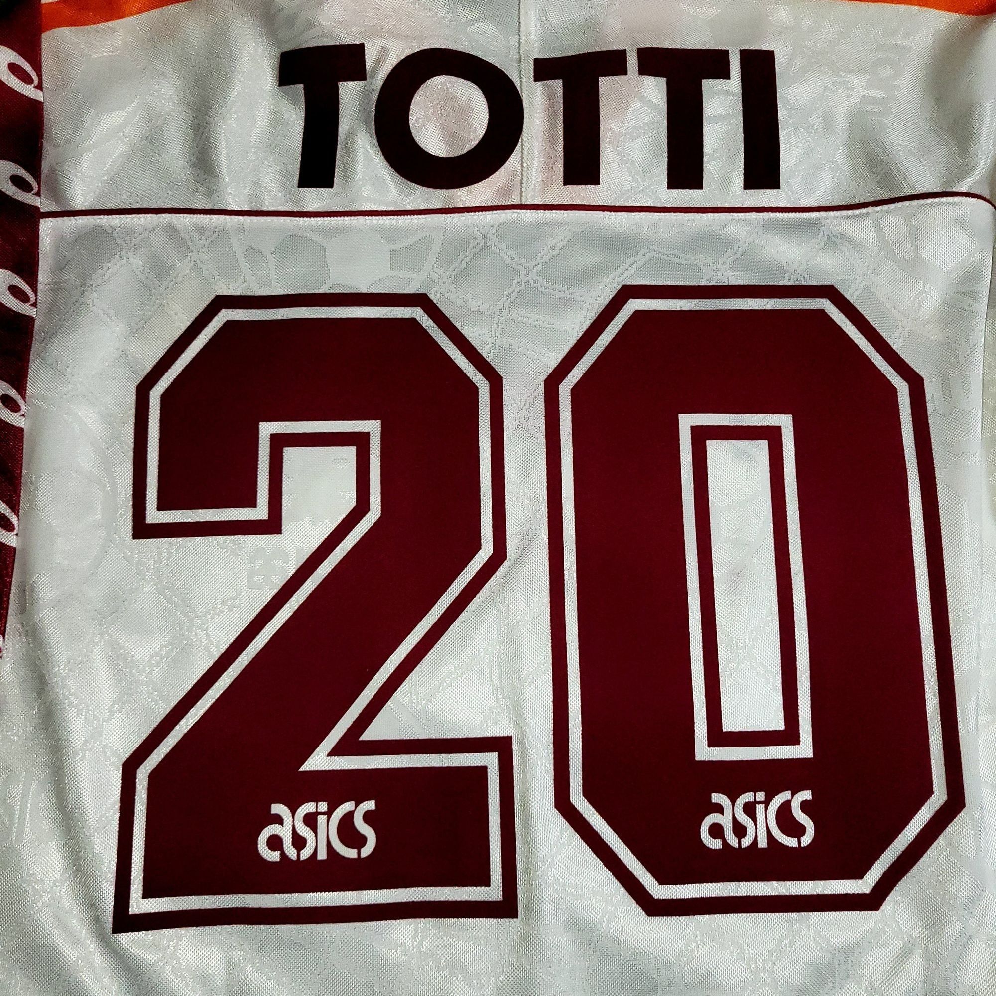 Asics Totti As Roma Asics 1995 1996 Away Soccer Jersey L Size US L / EU 52-54 / 3 - 3 Thumbnail