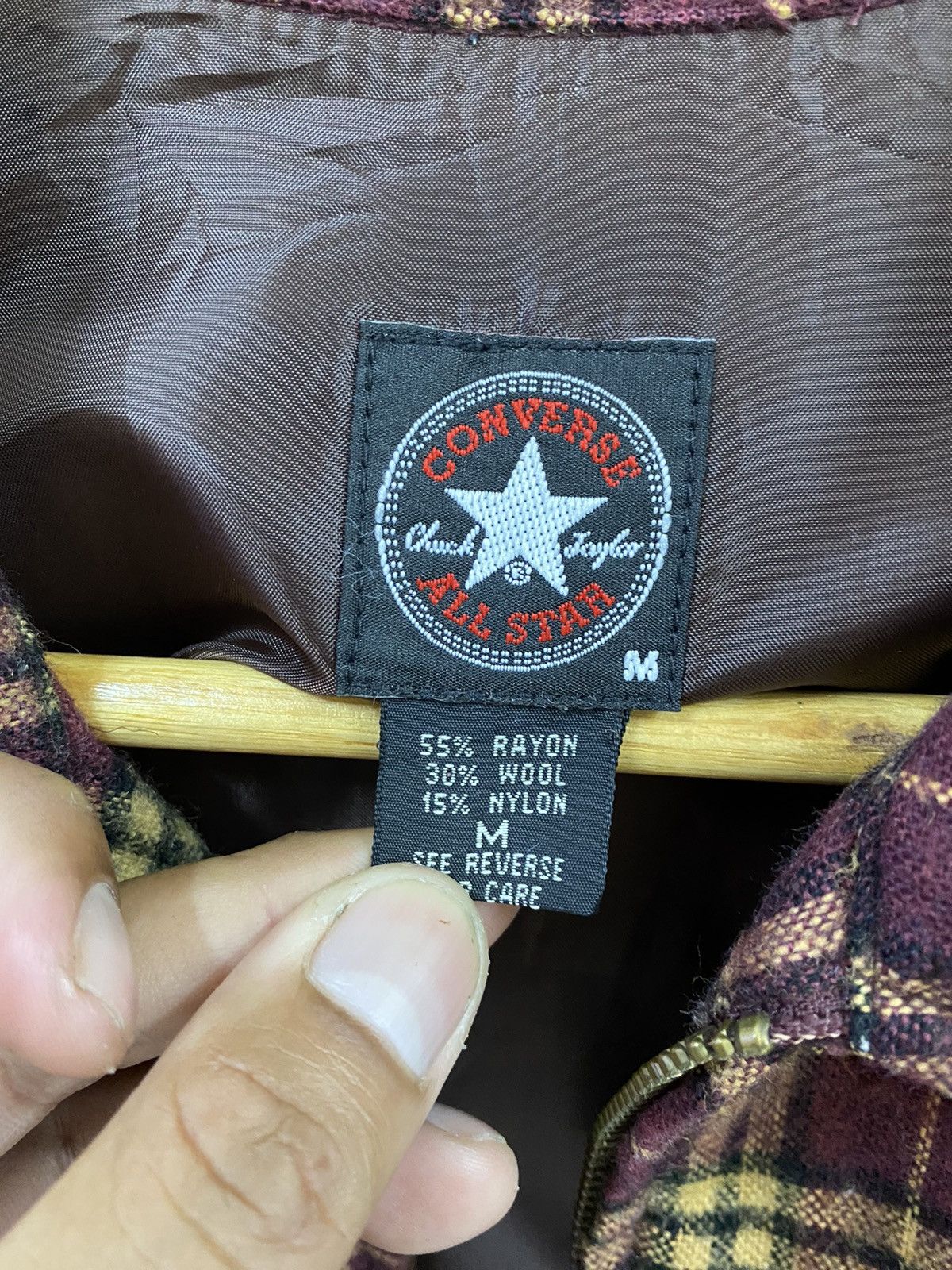 Converse × Vintage Vtg Converse Wool Plaid Jacket Size US M / EU 48-50 / 2 - 14 Thumbnail