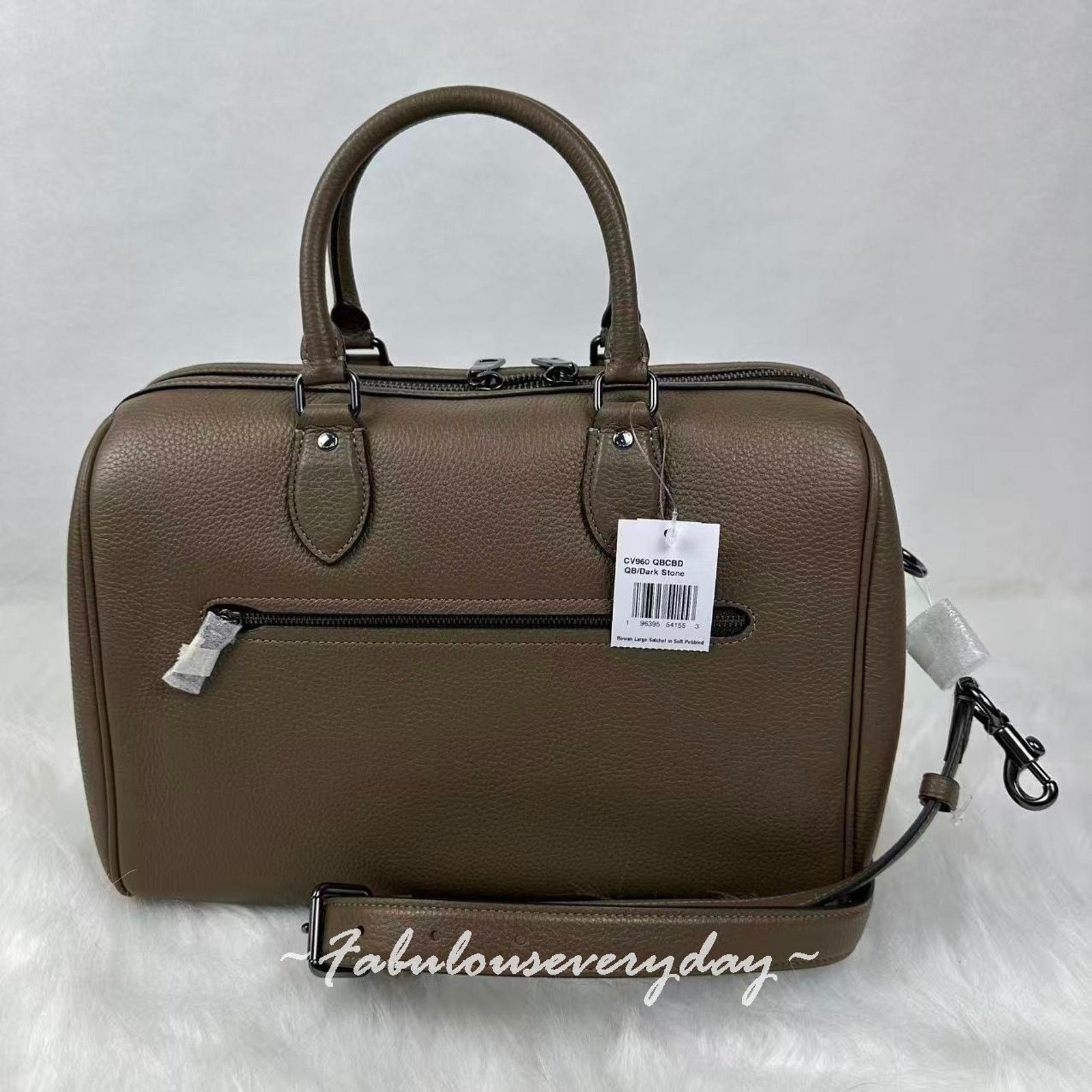 Coach Coach Rowan Large Satchel Crossbody Leather/QB/Dark Stone Size ONE SIZE - 3 Thumbnail