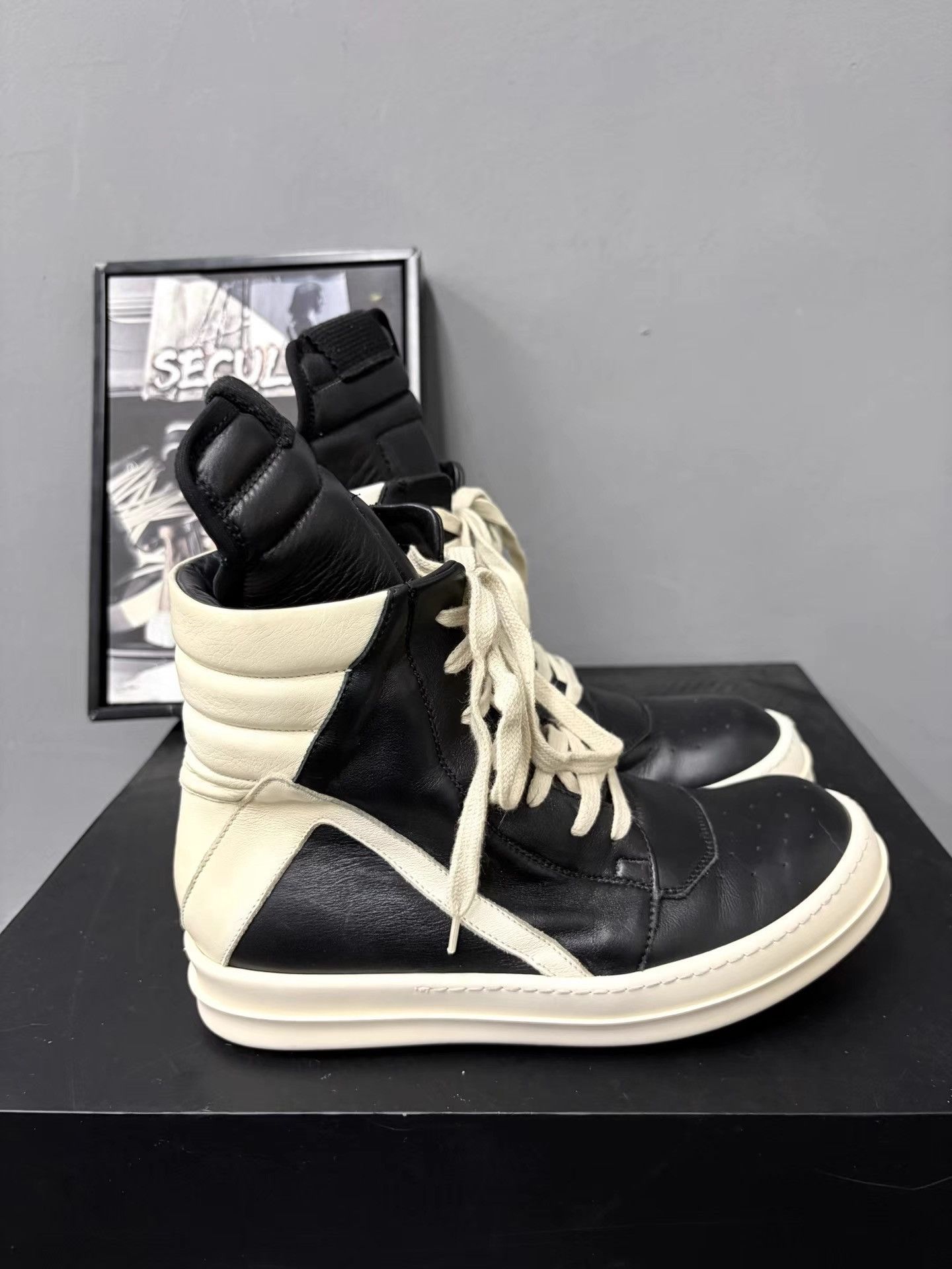 Rick Owens Rick Owens Black White Triangle High-Tops K34 Size US 7 / IT 37 - 4 Thumbnail