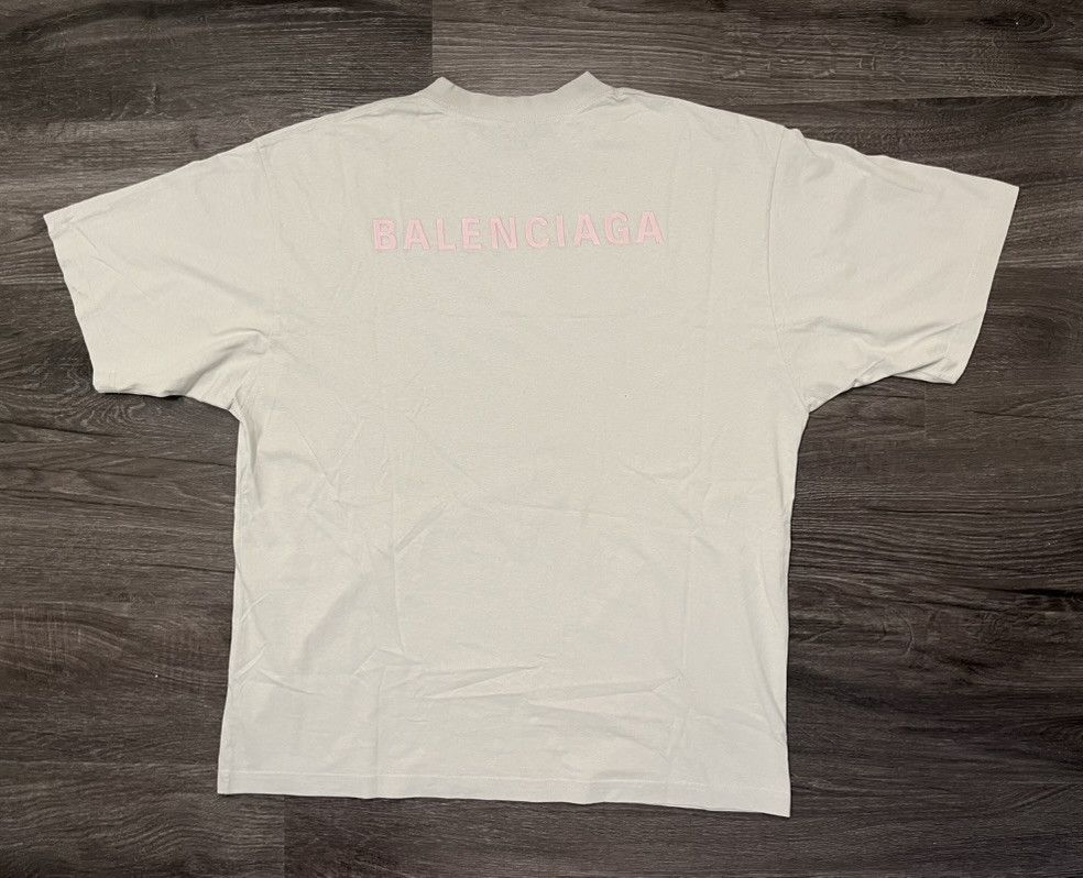 Balenciaga Balenciaga Back Medium Fit T-shirt Dirty White / Baby Pink Size US M / EU 48-50 / 2 - 6 Thumbnail