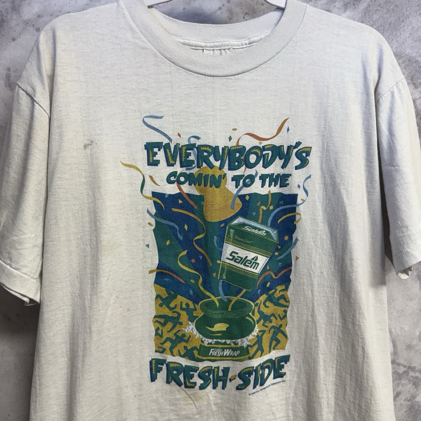 Vintage Vintage Salem Shirt Mens XL White 90s USA Cig Promo Tee Fres Size US XL / EU 56 / 4 - 1 Thumbnail