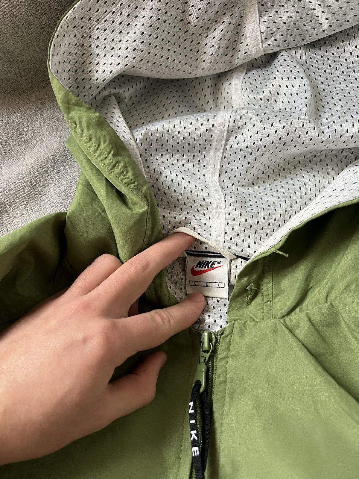 Nike × Vintage Nike vintage anorak nylon jacket drill 90s y2k green swoosh Size US M / EU 48-50 / 2 - 4 Thumbnail