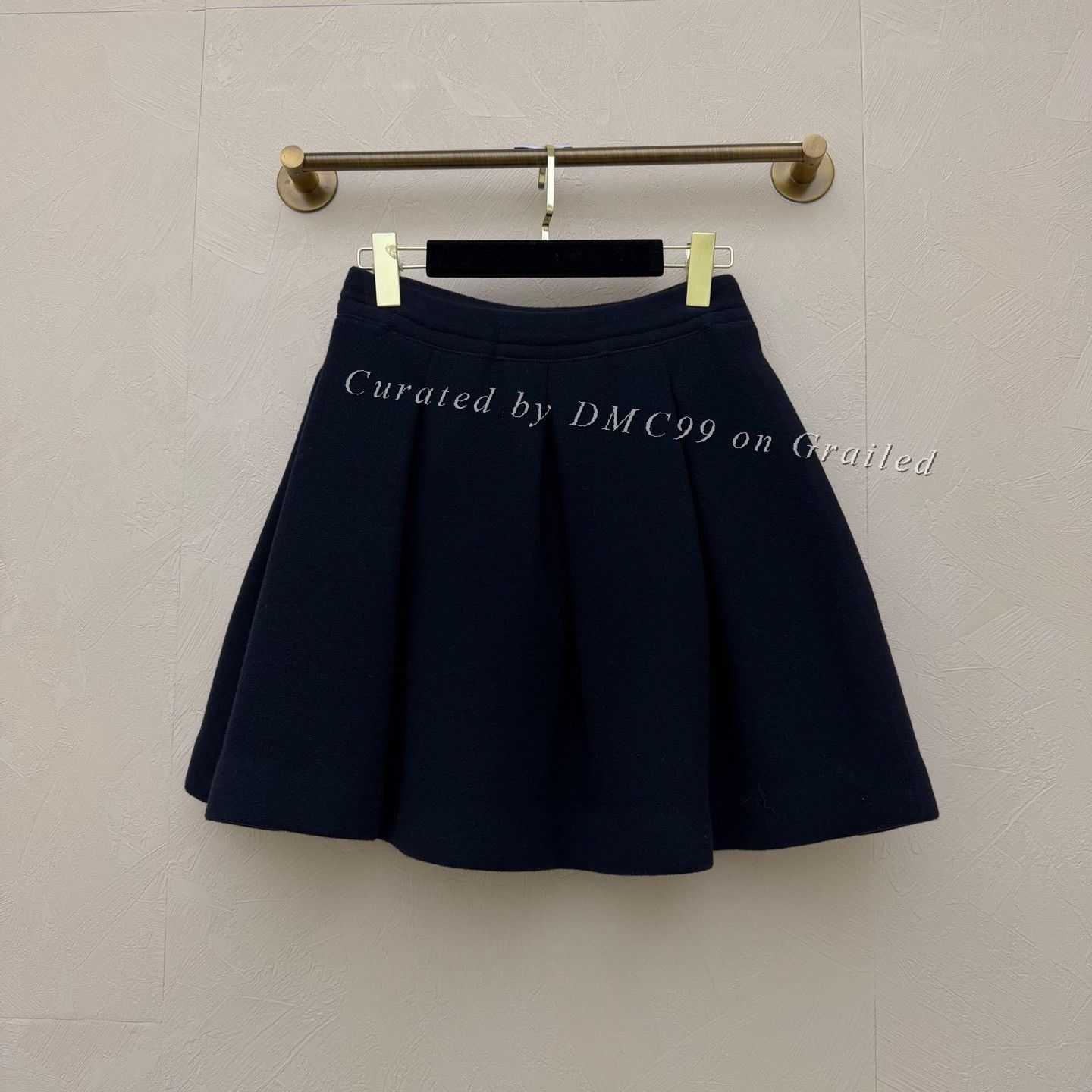 Miu Miu Miumiu Black Pleated Wool Skirt Size 38" / US 16 / IT 52 - 1 Thumbnail