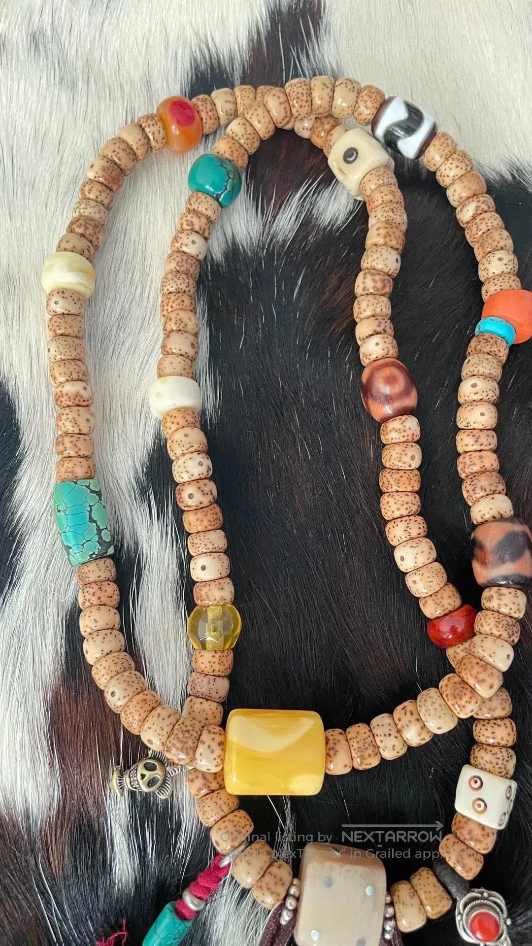 Japanese Brand Tibetan Cow Bone 108 Bead Bracelet. Size ONE SIZE - 2 Thumbnail