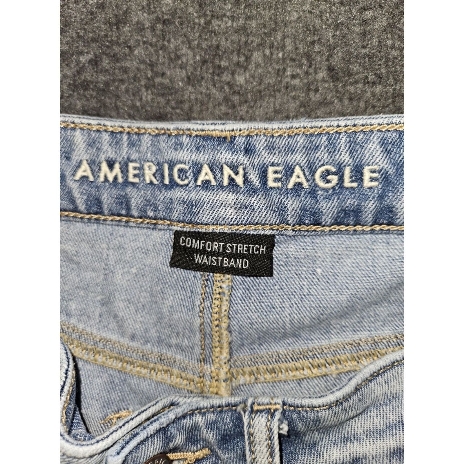 American Eagle Outfitters VINTAGE American Eagle Outfitters Mom Shorts Women's 4 Blue High Rise Distressed Stretch Preppy Size 27" / US 4 / IT 40 - 2 Thumbnail