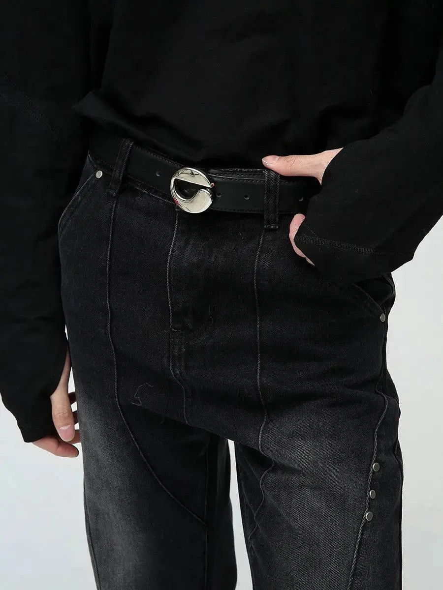 Japanese Brand Retro loose straight leg casual jeans Size US 32 / EU 48 - 4 Thumbnail
