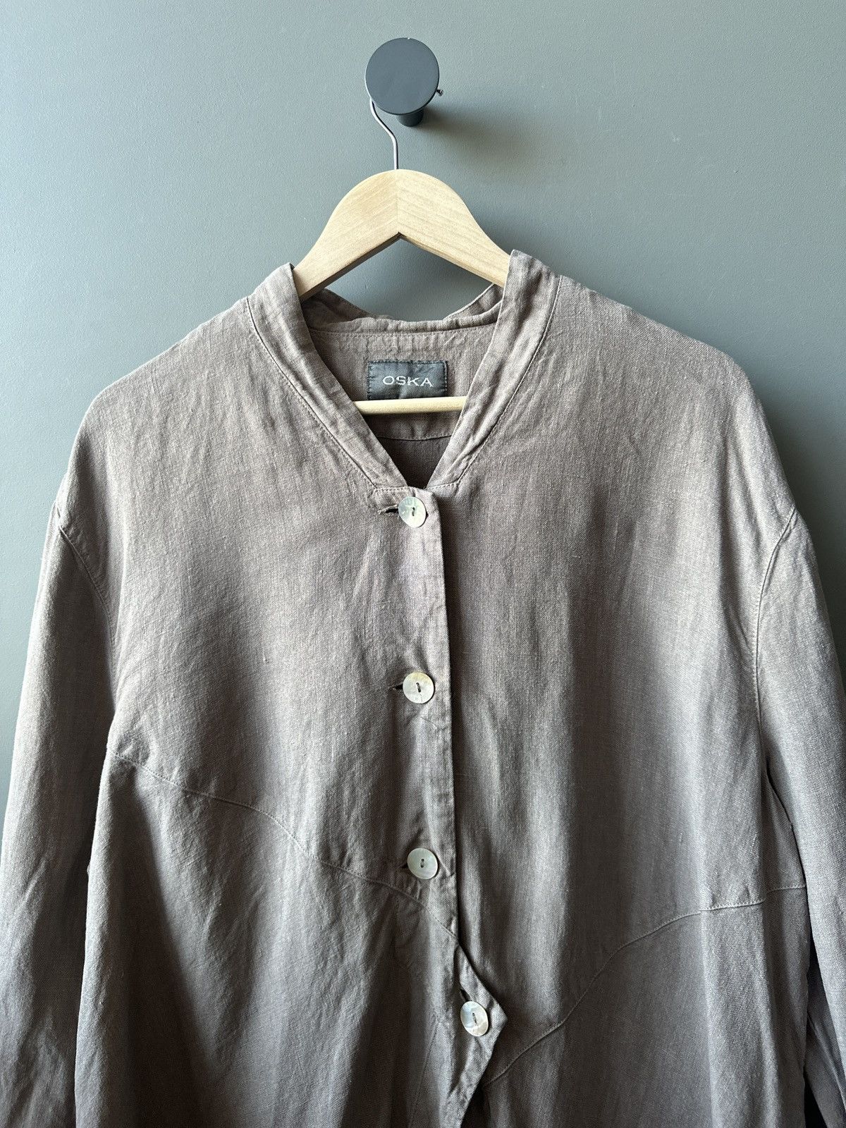 OSKA OSKA Kimono Shirt Linen Relaxed Jacket Size L / US 10 / IT 46 - 2 Thumbnail