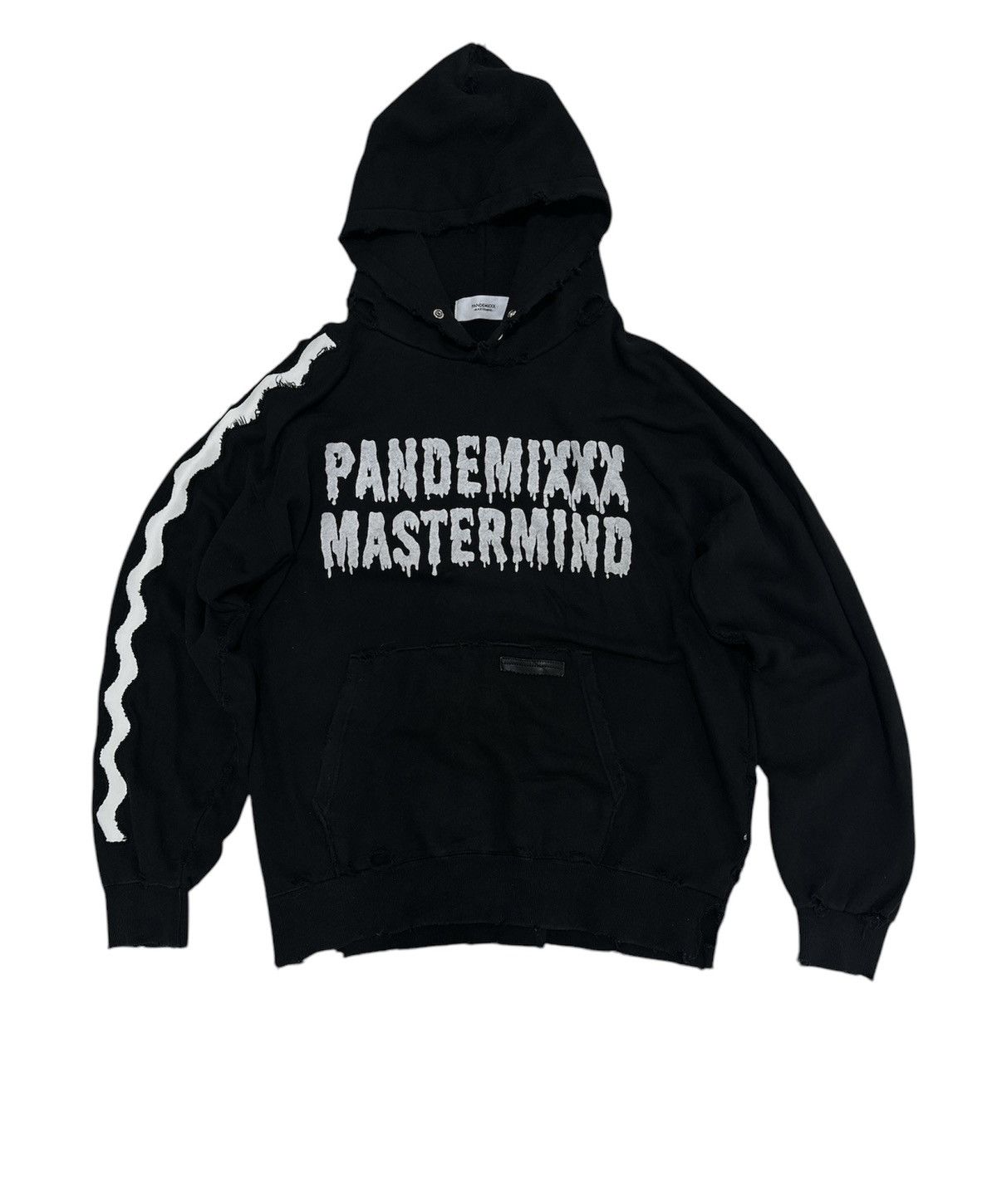 Pandemixxx mastermind asymmetrical Wave Leather Hoodie Rare