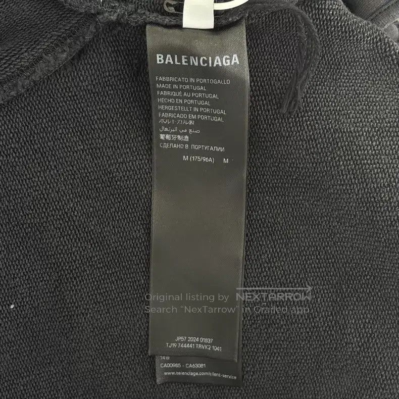 Balenciaga Balenciaga Gray tape water-washed hoodie Size US M / EU 48-50 / 2 - 4 Thumbnail