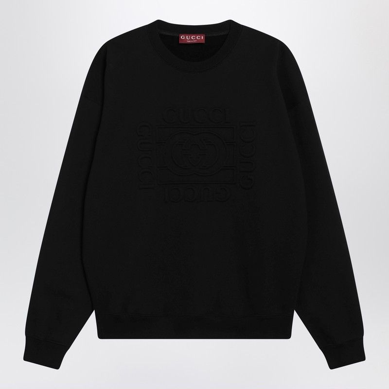 Gucci Gucci Black Brushed Cotton Jersey Sweatshirt Size US S / EU 44-46 / 1 - 1 Thumbnail