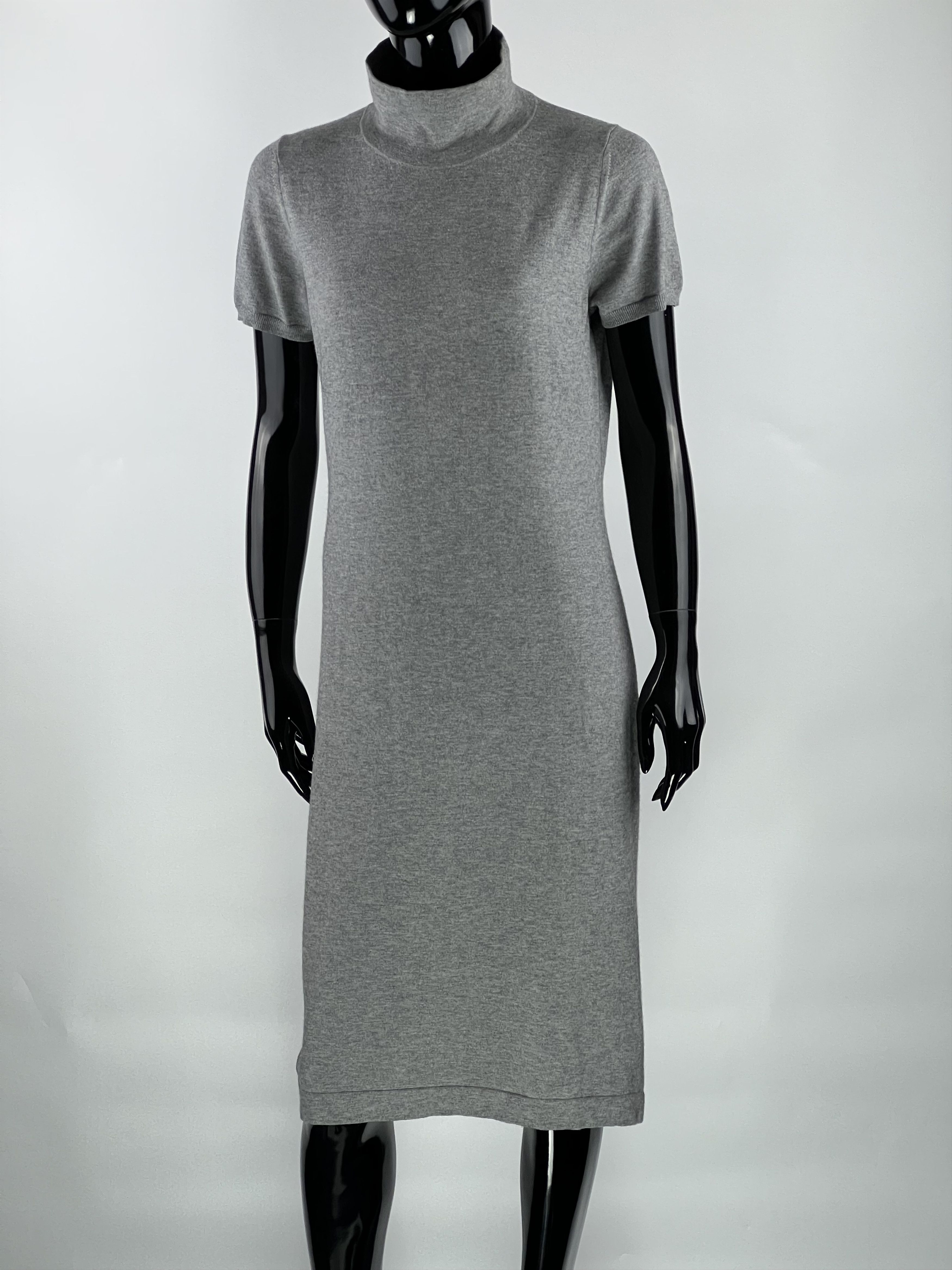 Max Mara Max Mara Studio Gray Cotton Midi Dress Size S Size S / US 4 / IT 40 - 1 Thumbnail