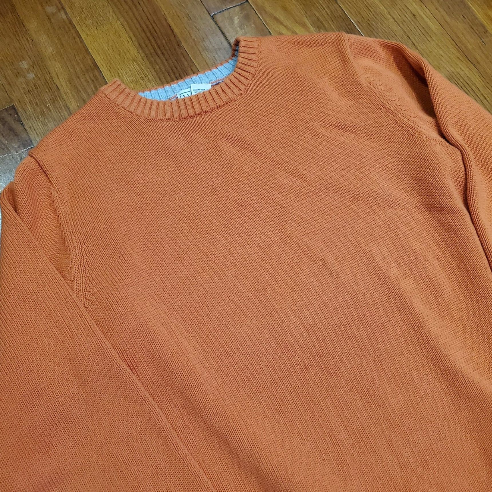 Vintage VINTAGE L.L. Bean Sweater Mens LT Tall Orange 100% Cotton Crewneck Knit Pullover Big & Tall Mens Orange Solid Knit Crewneck LT Tall Knit Pullover Size US L / EU 52-54 / 3 - 4 Thumbnail