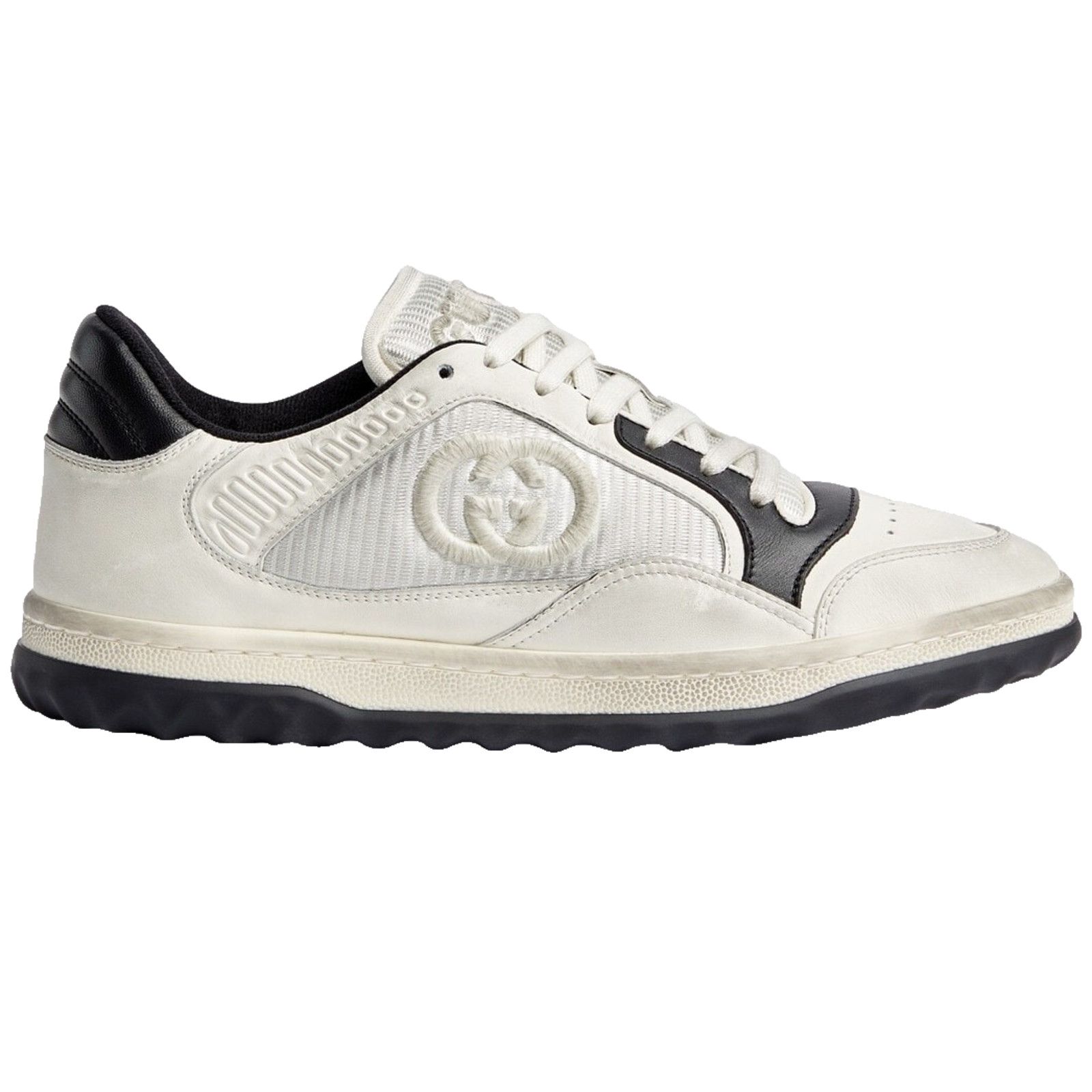 Gucci Gucci Distressed Leather GG Flat Low Top Sneaker 38.5 Size US 8.5 / IT 38.5 - 1 Thumbnail