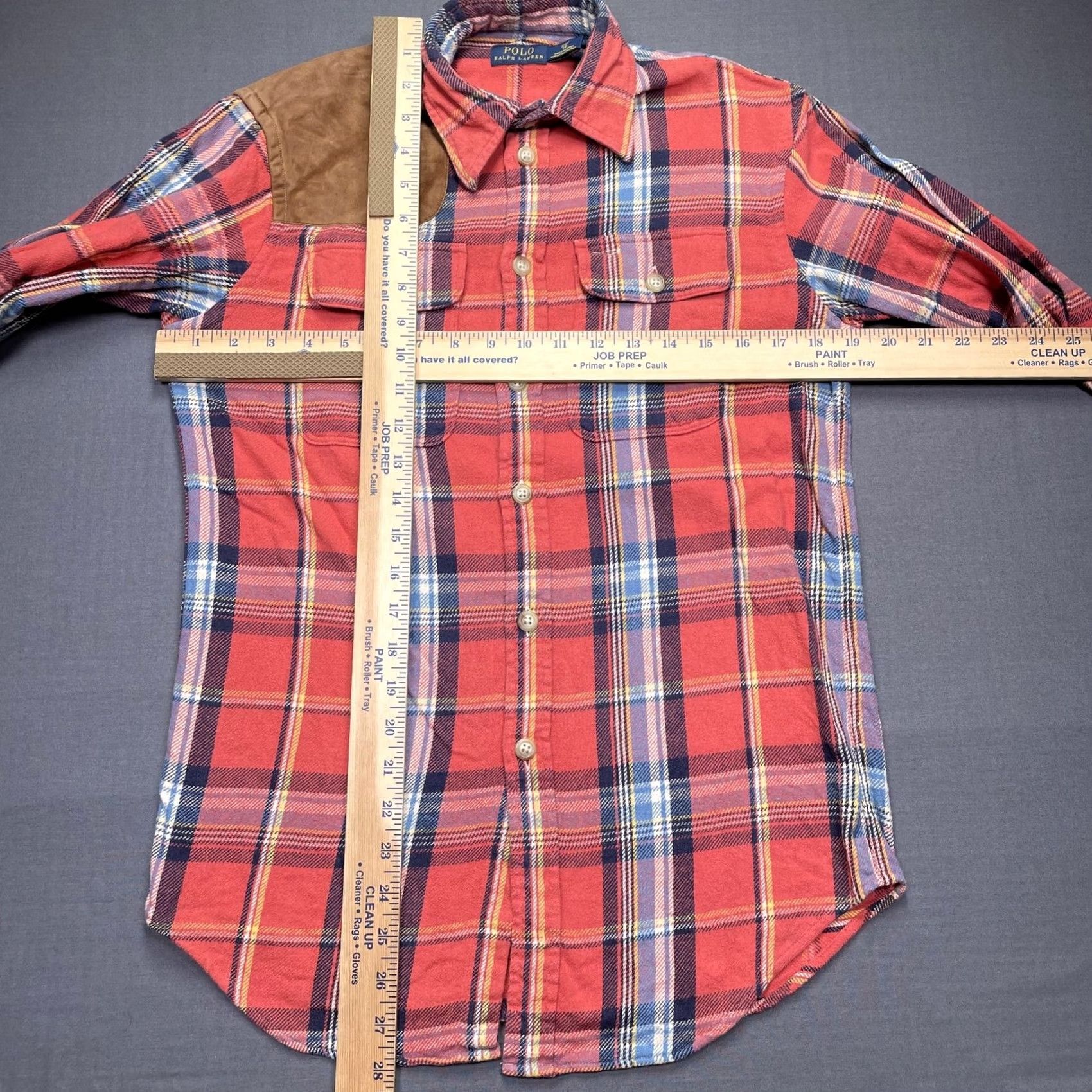 Polo Ralph Lauren Polo Ralph Lauren Shirt Mens XS Plaid Flannel Long Sleeve Suede Shooting Shirt Red Color Pattern Cotton Button-Up Casual Autumn/Winter Mens XS Size US XS / EU 42 / 0 - 3 Thumbnail