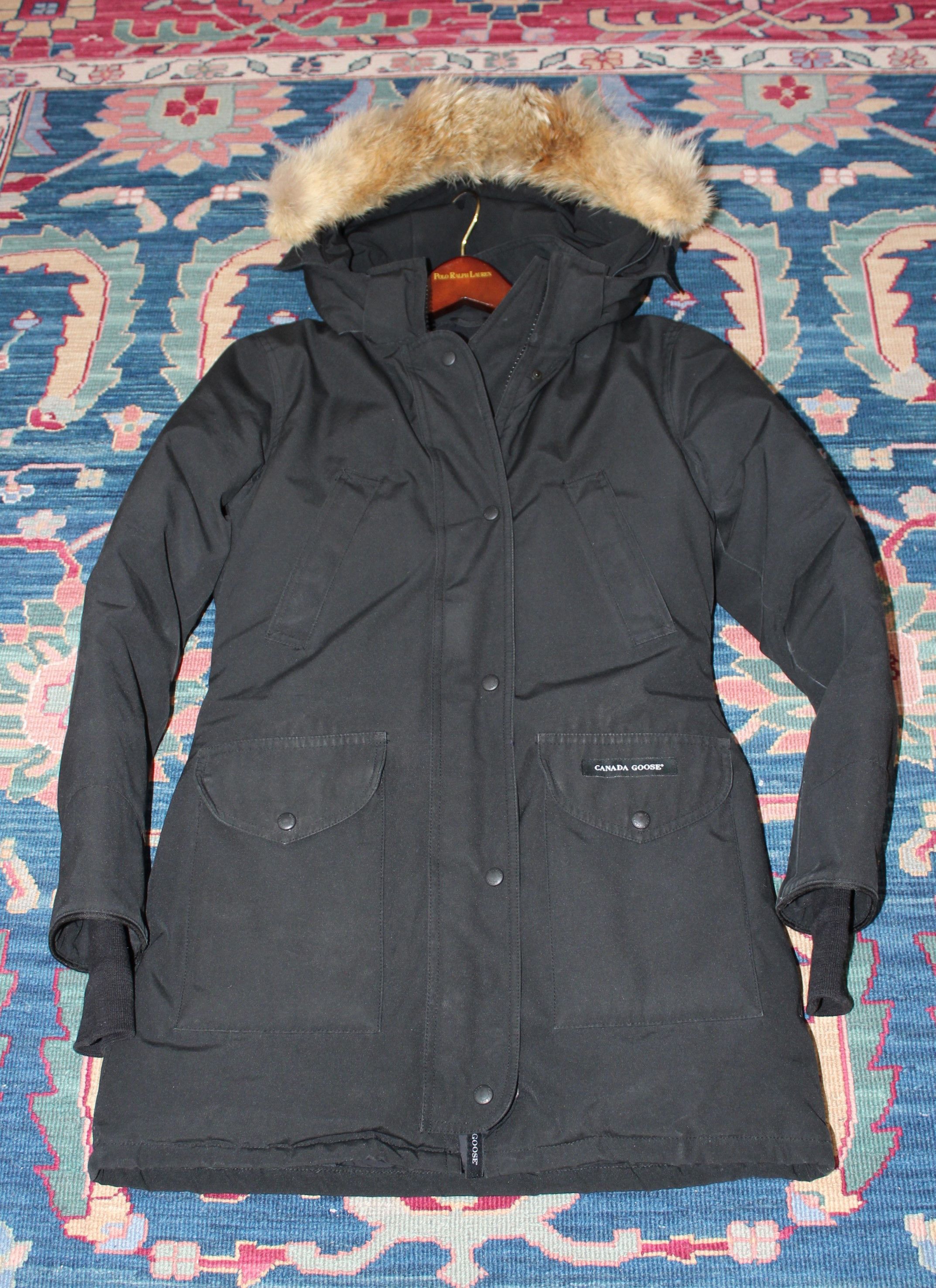 image of Canada Goose Trillium Parka, Fur Hood, Size S/p, Black, Women's