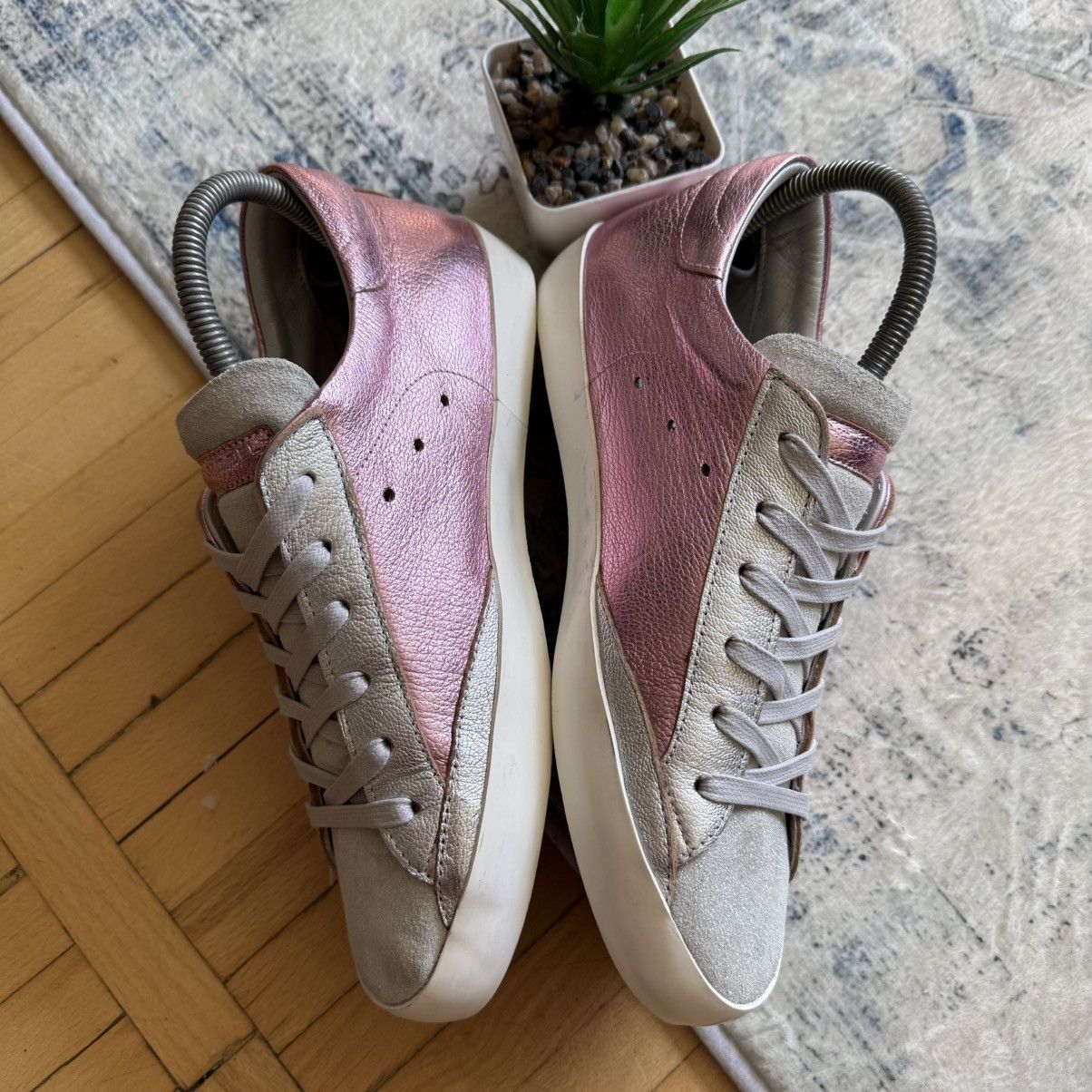 Philippe Model 📌 Philippe Model Pink Tennis Low Top Leather Sneakers 39 Size US 9 / IT 39 - 9 Thumbnail