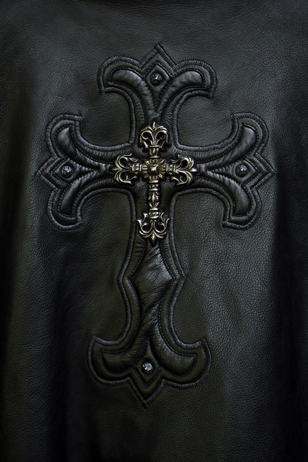 Chrome Hearts Chrome Hearts Leather Filigree Cross Motorcycle Jacket Size US XL / EU 56 / 4 - 5 Thumbnail