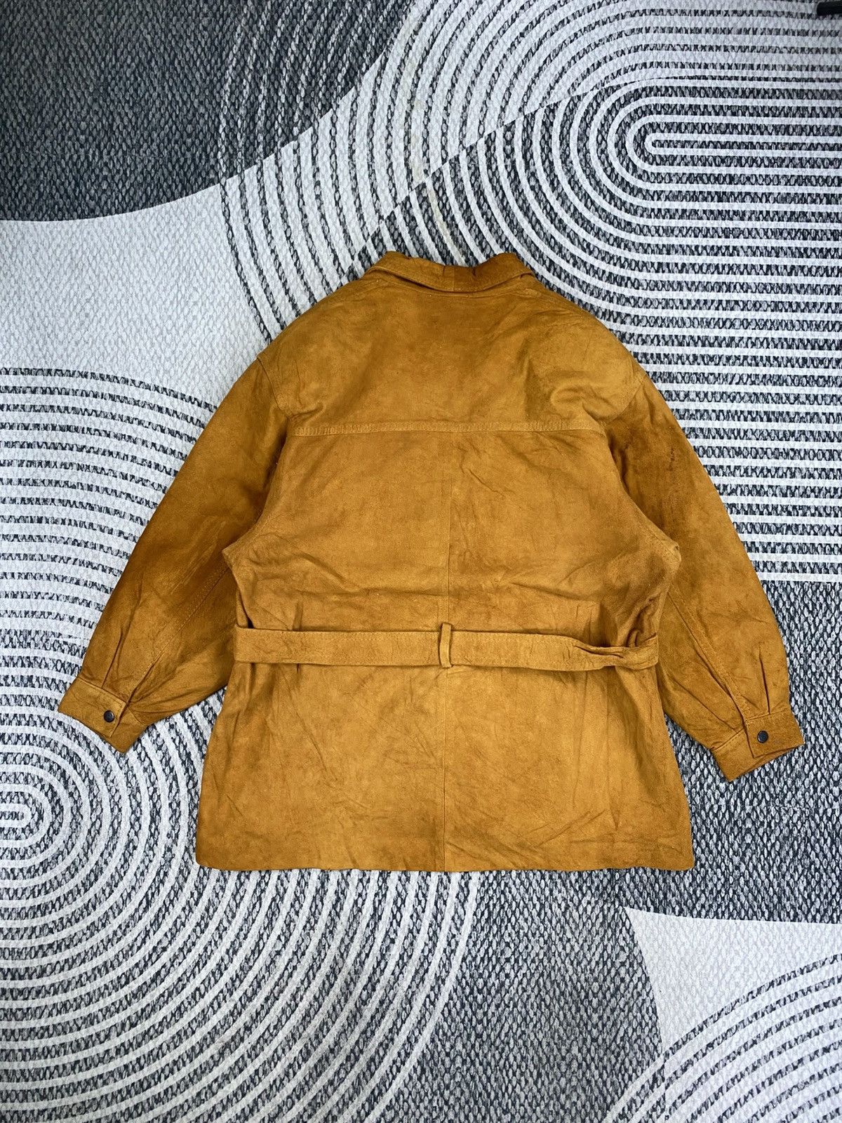 Genuine Leather Vtg Amica Lamb Suede Belted Leather Jacket Size M / US 6-8 / IT 42-44 - 2 Thumbnail