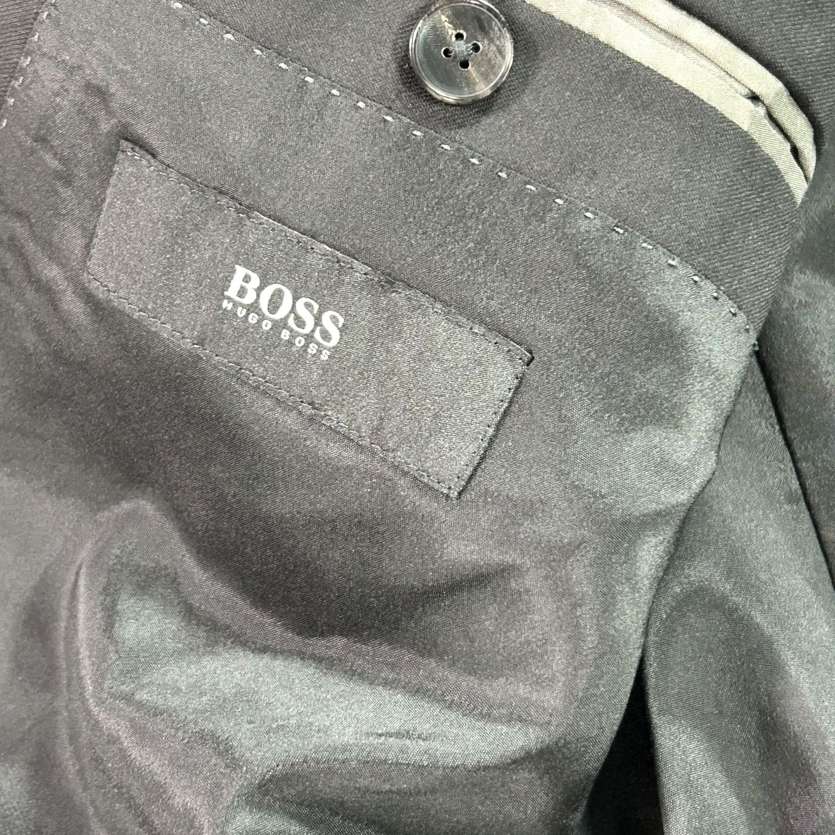 Hugo Boss HUGO BOSS Suit Jacket Mens 44R Black Wool Trabaldo Togna Super 120 2 Button Size 44R - 4 Thumbnail