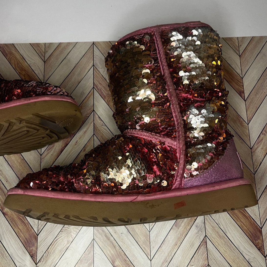Ugg UGG Classic Short Sequin Winter Boots Pink Women's Size 7 Size US 7 / IT 37 - 7 Thumbnail