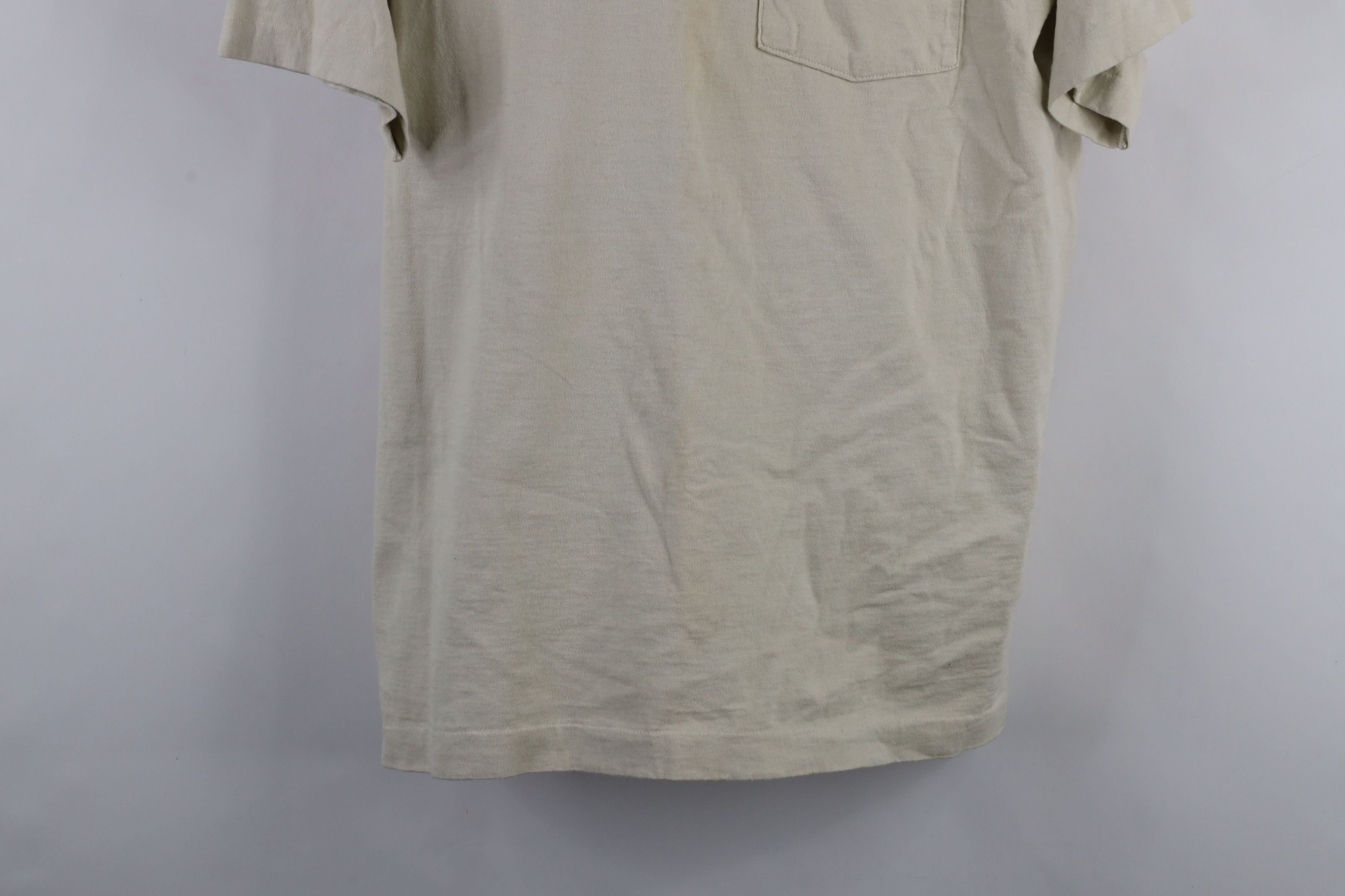 Vintage Vintage 90s Streetwear Blank Cotton T-Shirt Beige Tan USA Size US XL / EU 56 / 4 - 3 Thumbnail