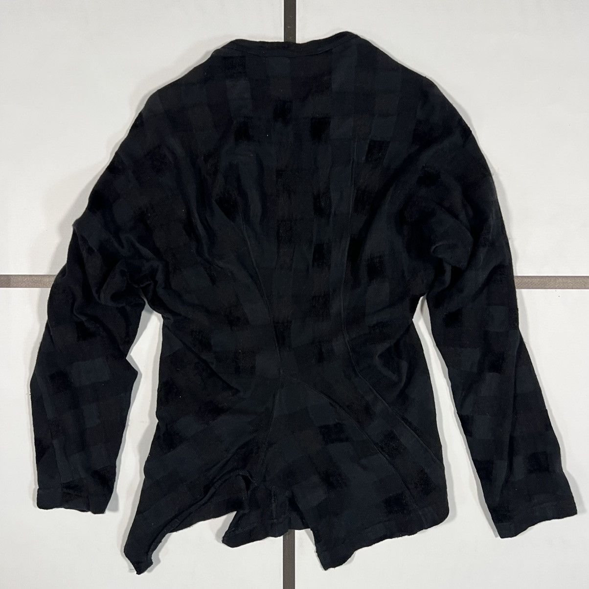 Comme des Garcons |[ FW04 Comme Des Garcons Asymmetrical Plaid Wool Sweater ]| Size M / US 6-8 / IT 42-44 - 4 Thumbnail