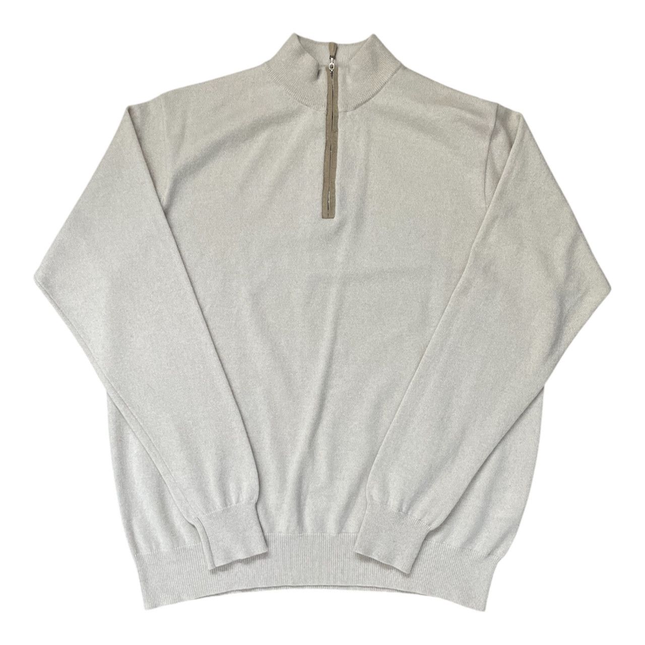Alfred Dunhill Dunhill Cream Quarter Zip Sweater Size US XL / EU 56 / 4 - 1 Thumbnail