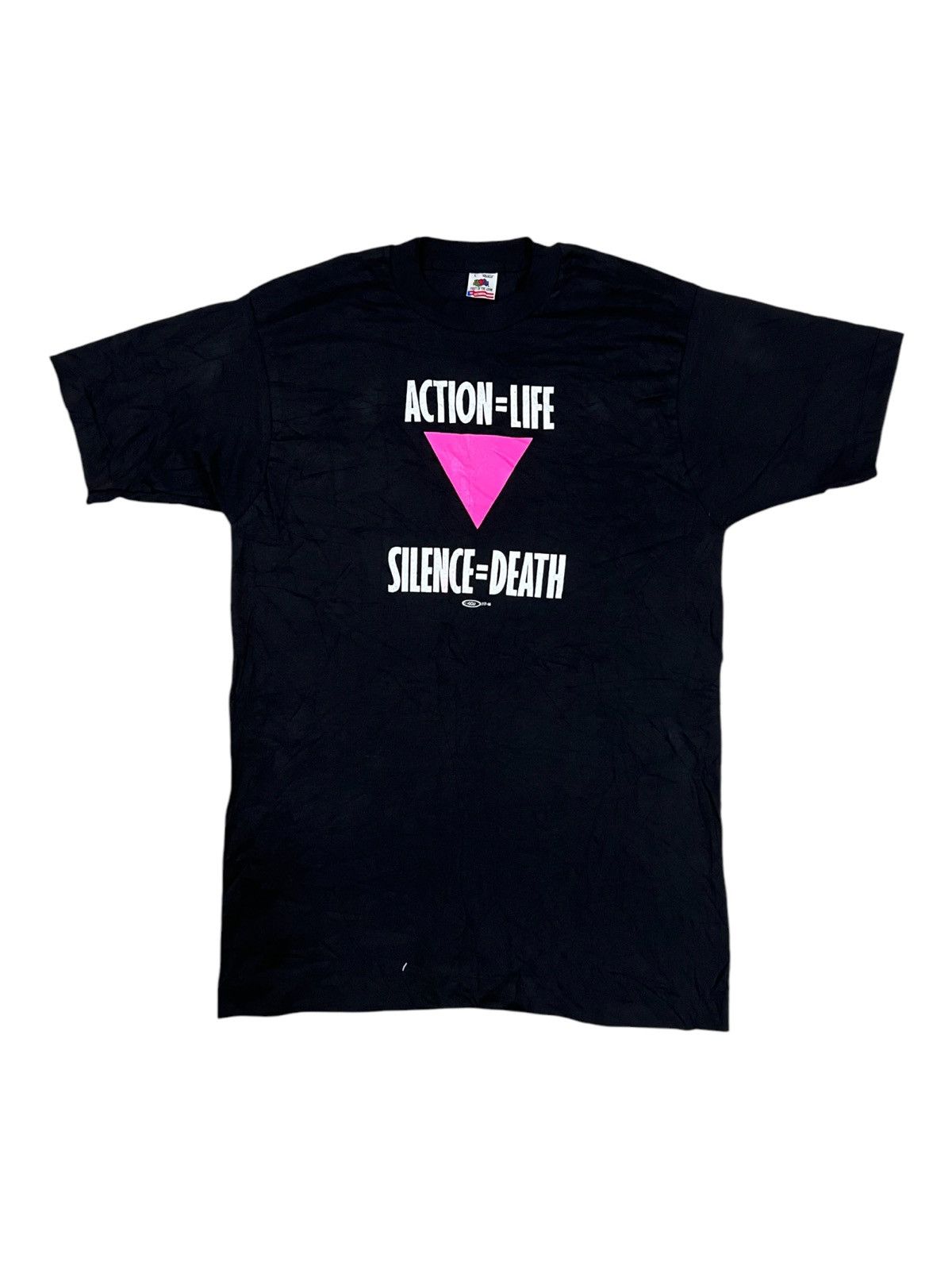 Keith Haring × POP MAGAZINE × Vintage 1990s Silence=Death Keith Haring AIDS NYC Act Up FOTL Tees Size US L / EU 52-54 / 3 - 2 Thumbnail