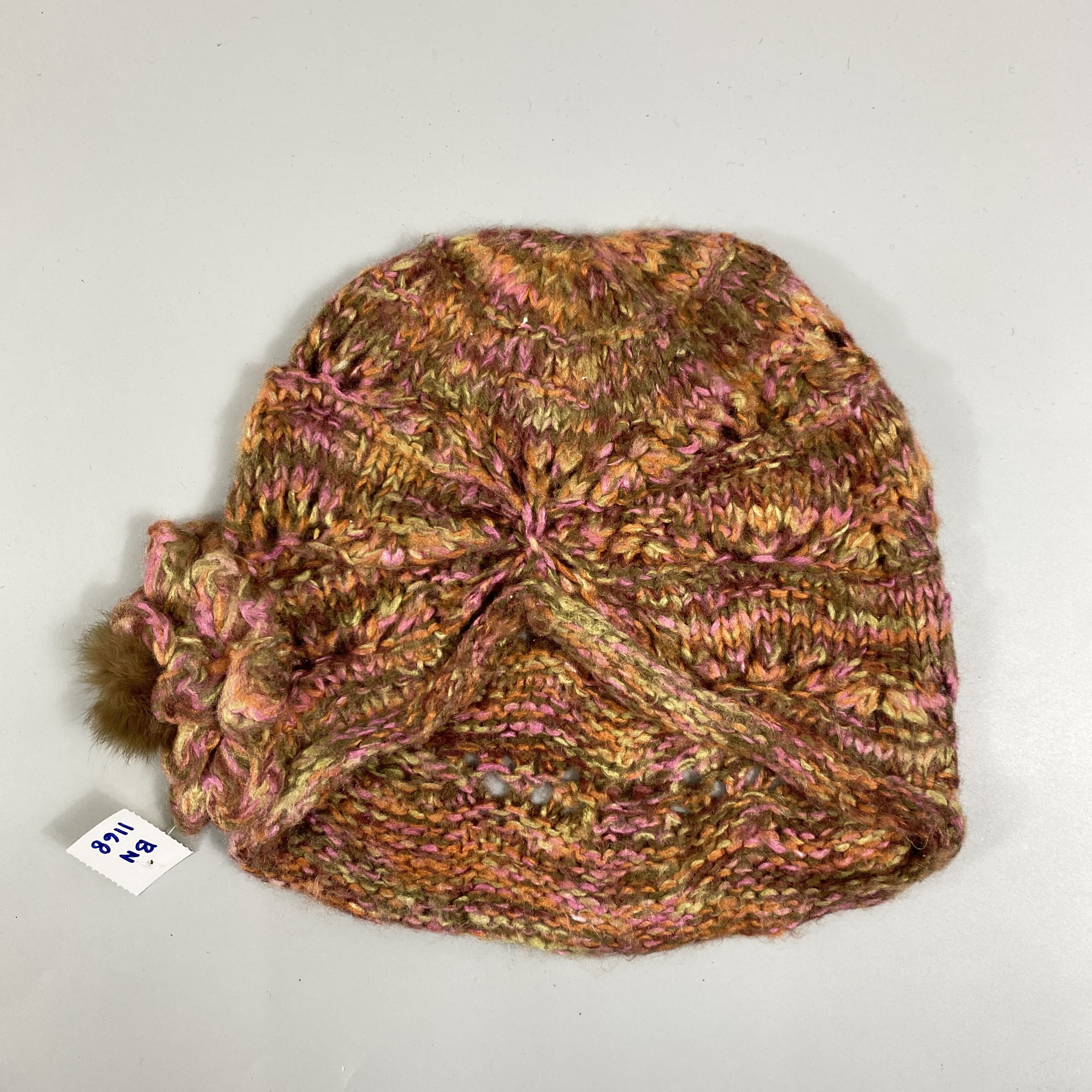 Japanese Brand Cypres Colline Knit With Flowers Beanie Hat -BN1168 Size ONE SIZE - 7 Thumbnail
