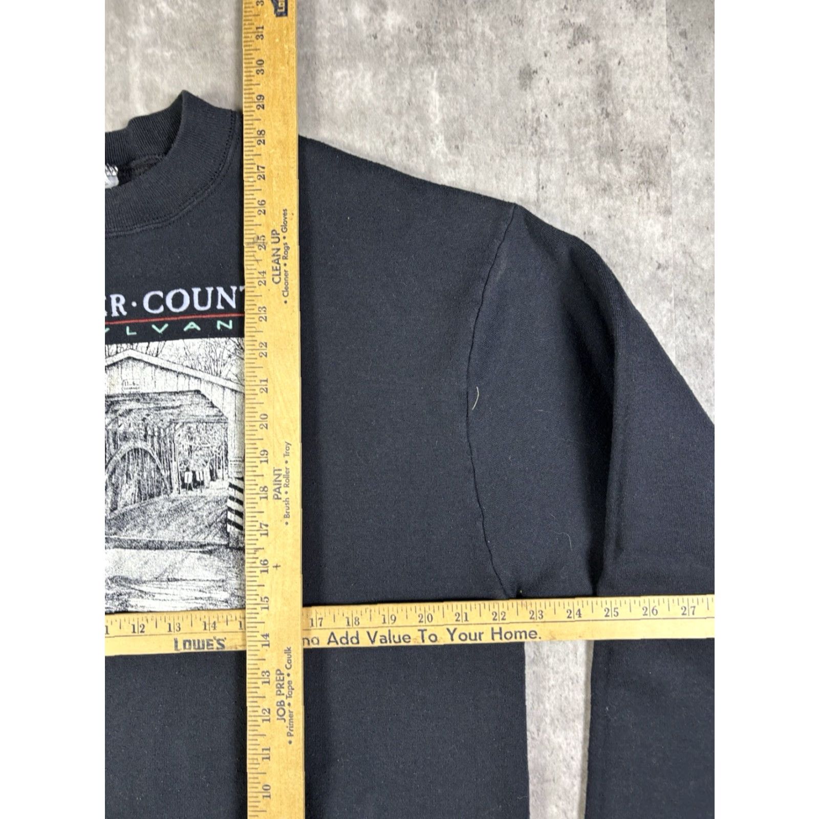 Fruit Of The Loom VINTAGE Lancaster Country Art Sweatshirt Black XL Mens Size US XL / EU 56 / 4 - 7 Thumbnail