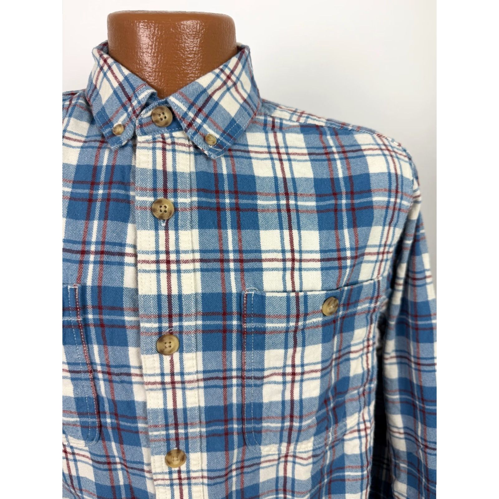 Vintage VINTAGE Duluth Trading Flannel Shirt Mens Small Free Swingin Blue Plaid Outdoors Cotton Size US S / EU 44-46 / 1 - 2 Thumbnail