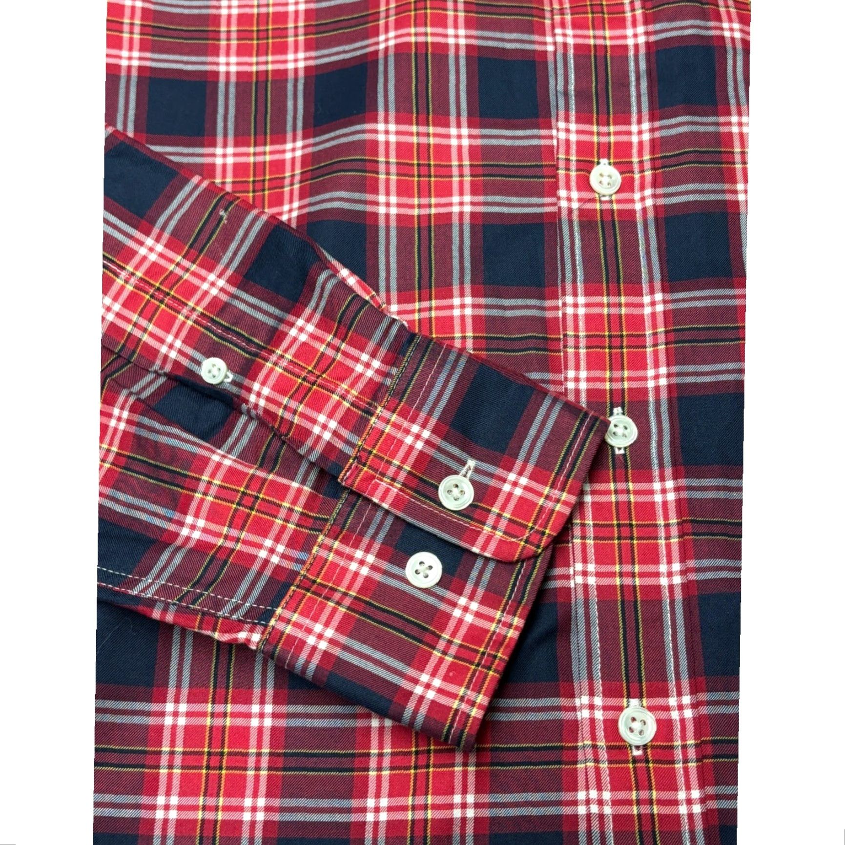 Faconnable Faconnable Club Deauville Mens Long Sleeve Button-Down Plaid Shirt L Red Cotton Button-Up Shirt Mens Size US L / EU 52-54 / 3 - 3 Thumbnail