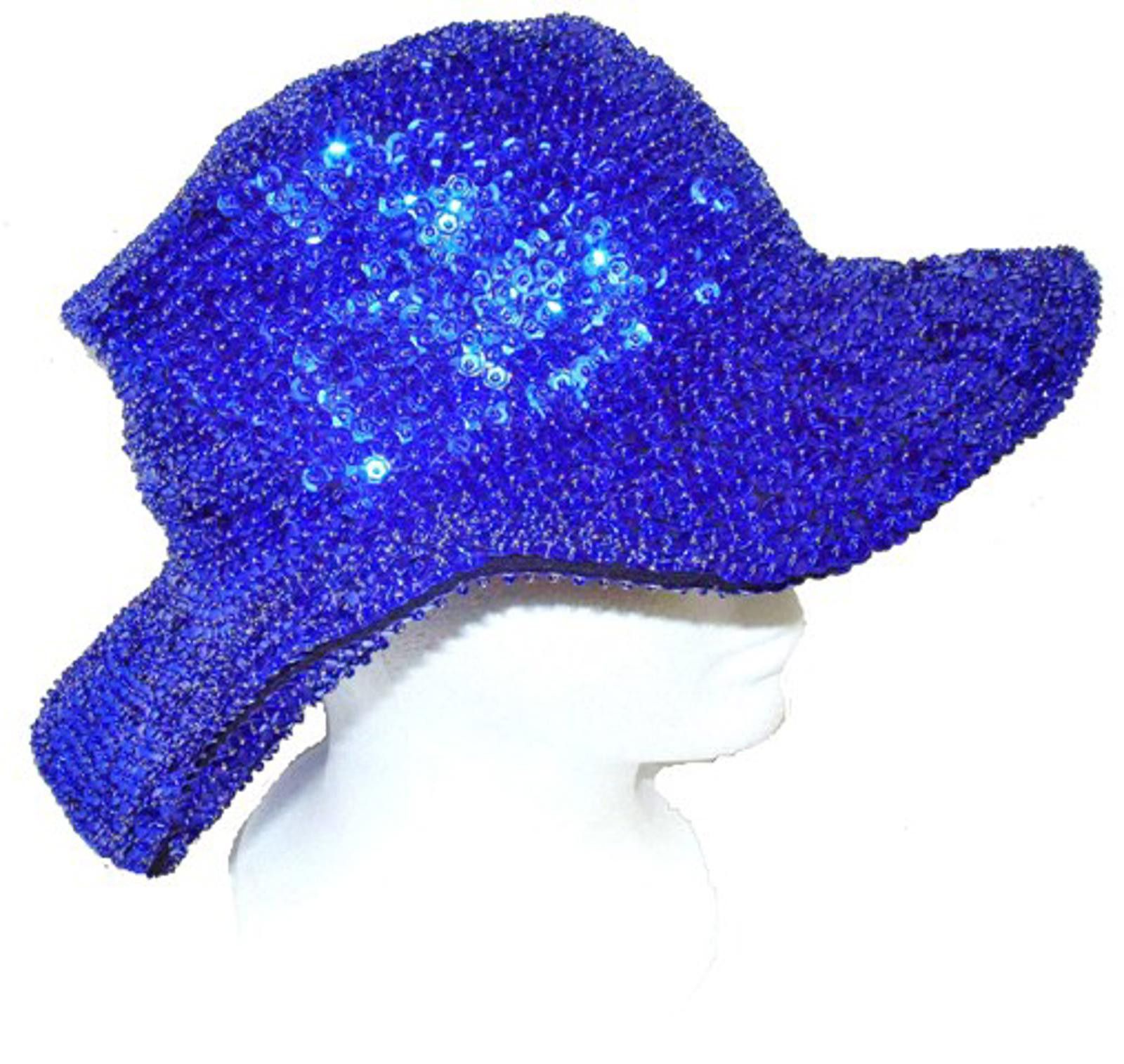 Designer Sequin Flipper Hat Royal Blue Size ONE SIZE - 1 Preview