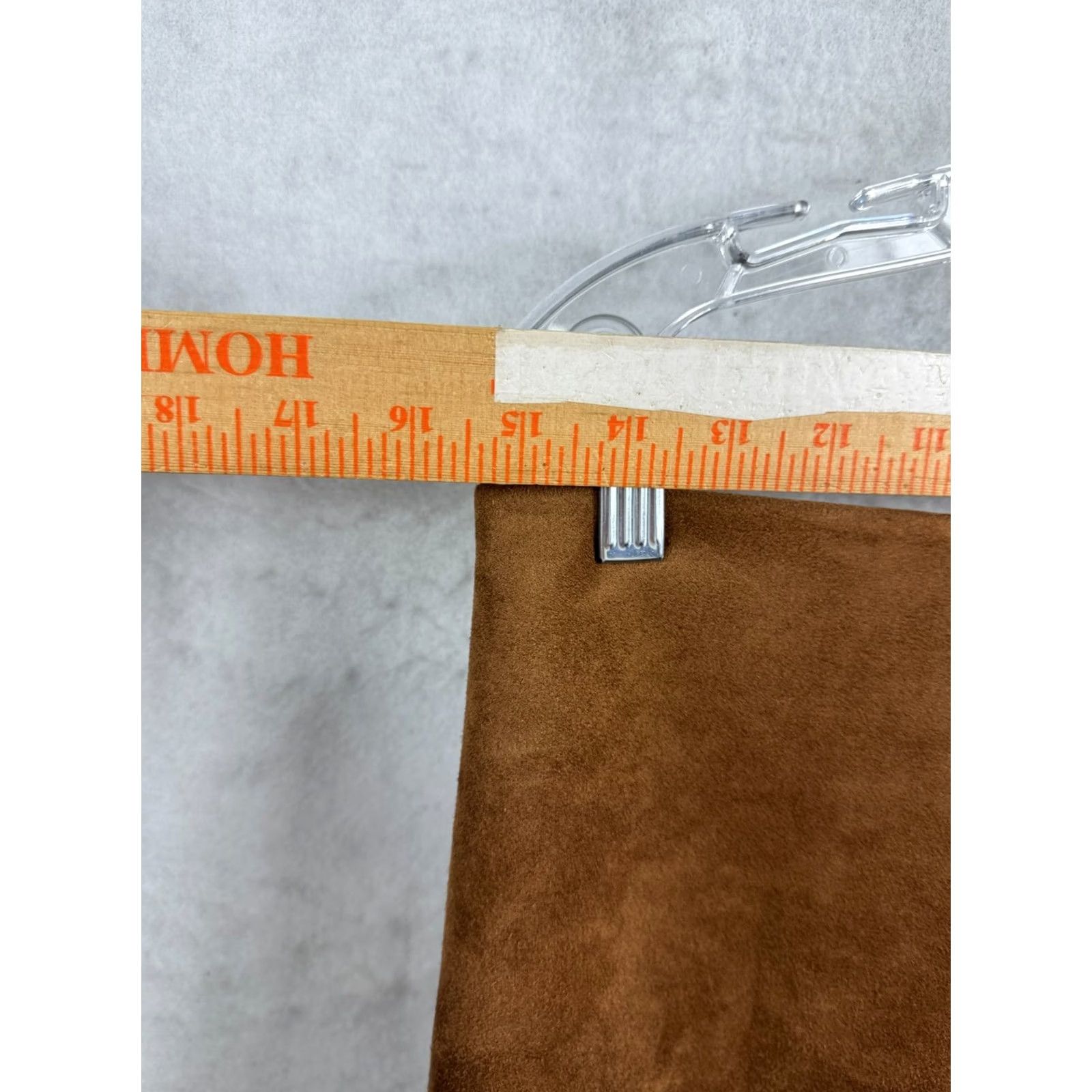 Mango Mango MNG Mini Skirt Womens Size Medium Brown Faux Suede Lined work 87735 309 Size 28" / US 6 / IT 42 - 3 Thumbnail