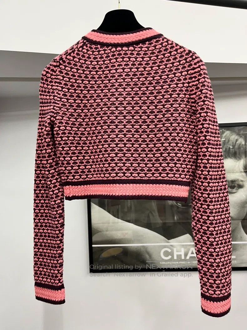 Chanel Chanel Pink short knitted cardigan coat Size XXS / US 00 / IT 34 - 3 Thumbnail