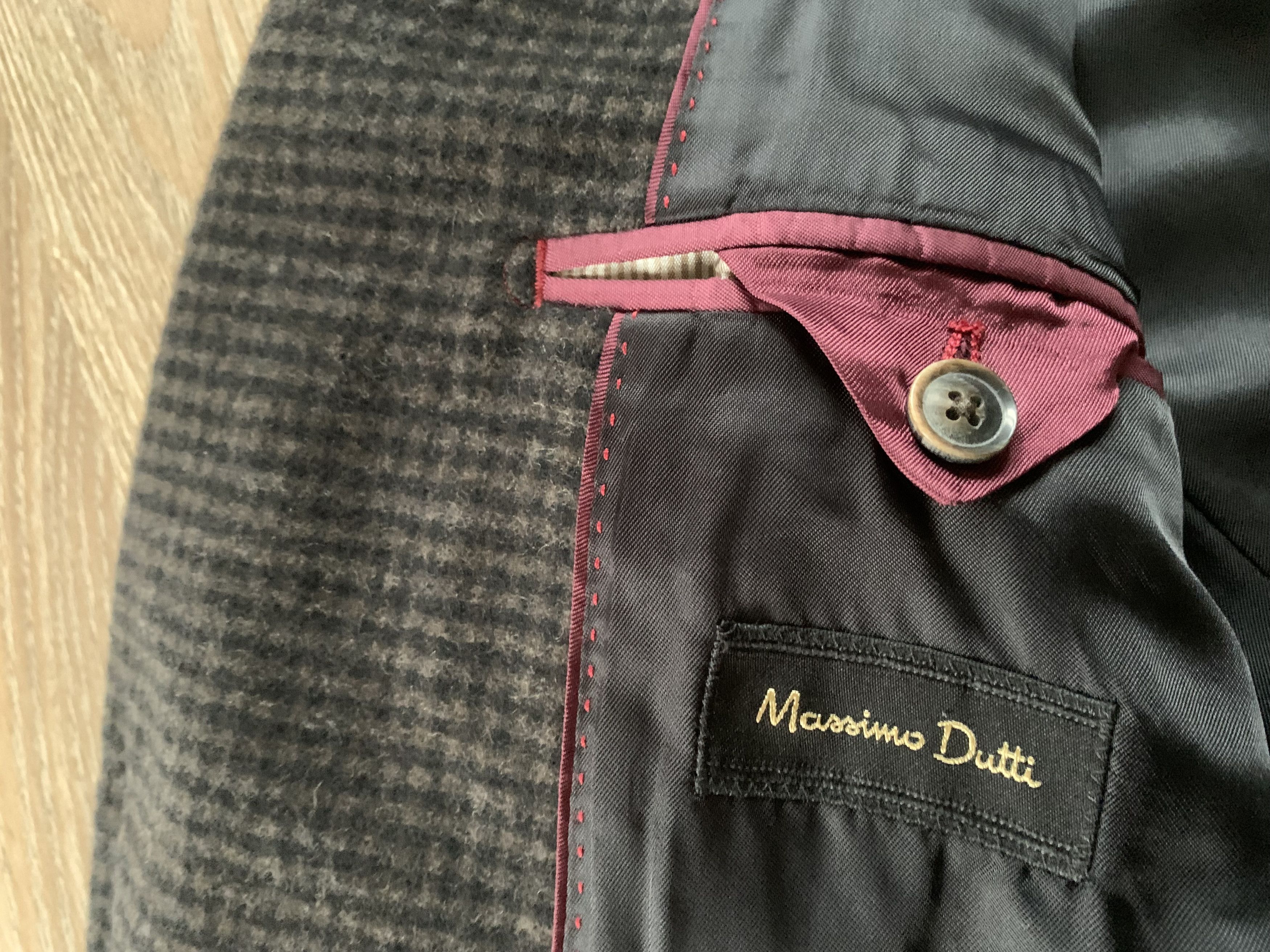 Massimo Dutti Massimo Dutti Brown Houndstooth Wool Blazer Size 50S - 8 Thumbnail