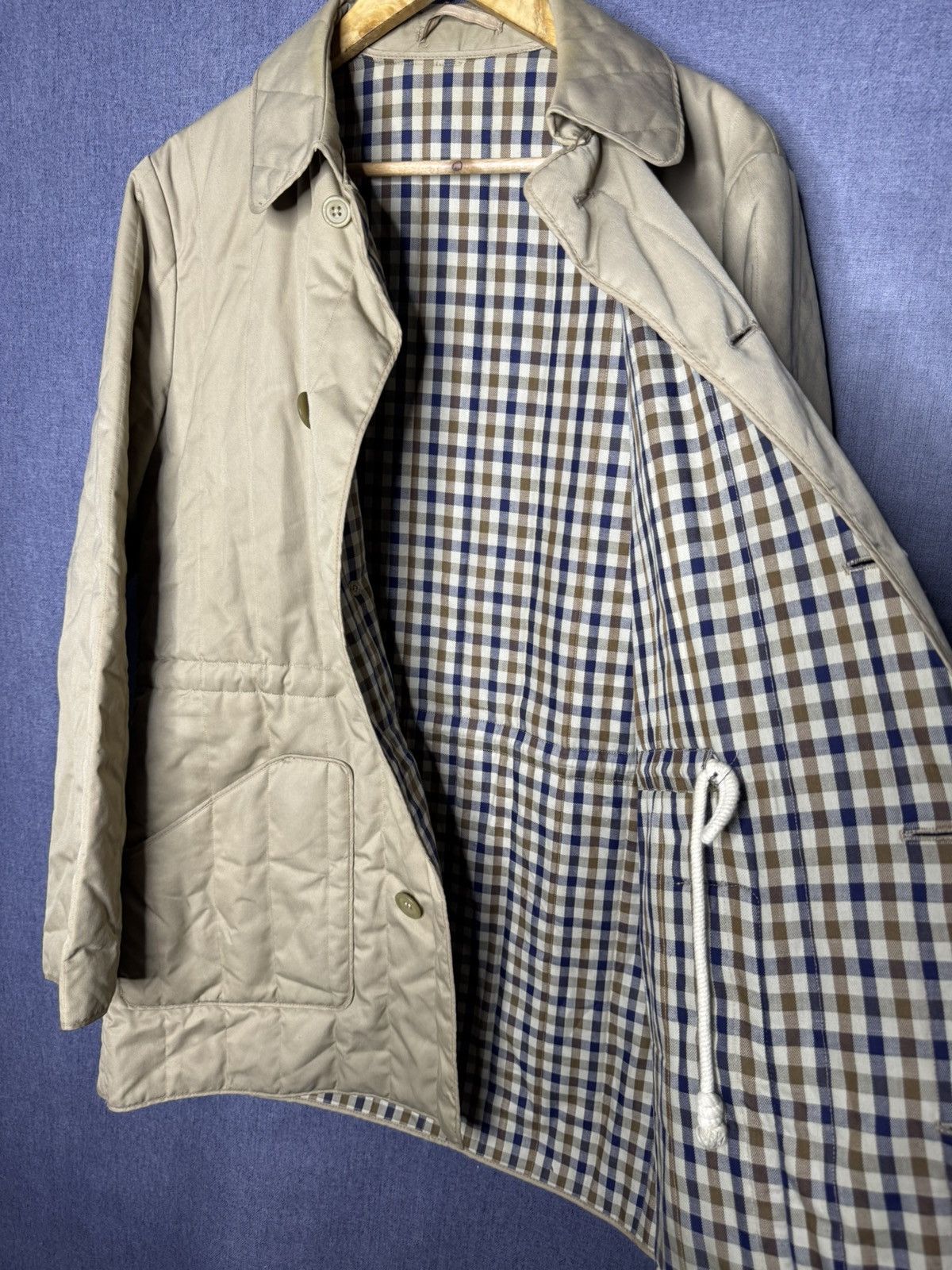Aquascutum Aquascutum Quilted Jacket Beige Check Lining Vintage Mens Size US L / EU 52-54 / 3 - 5 Thumbnail